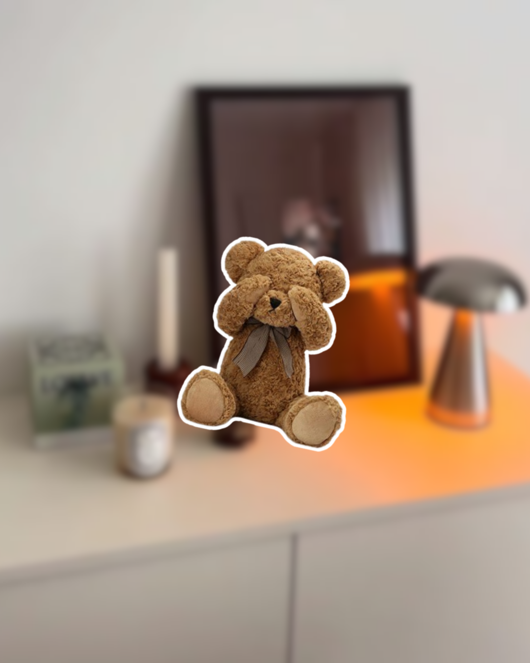 Shy teddy sticker