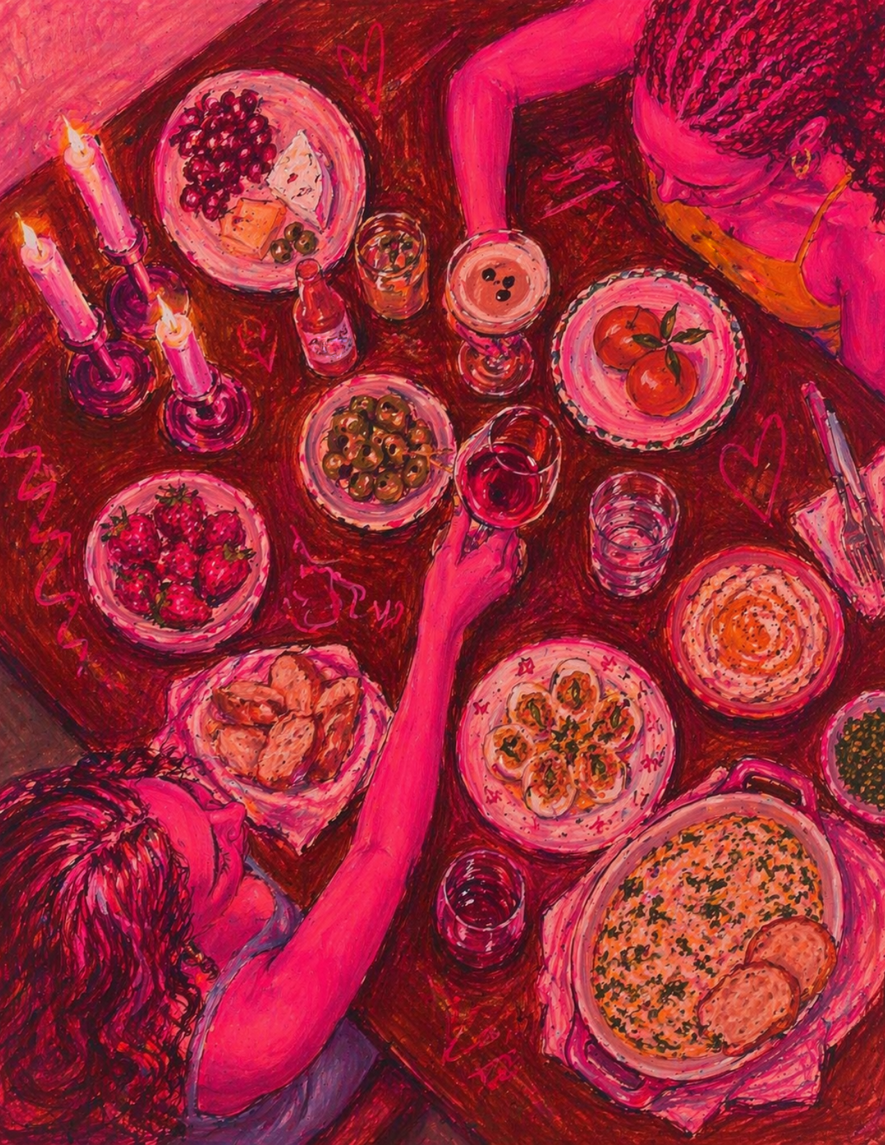 Girl Dinner Art Print