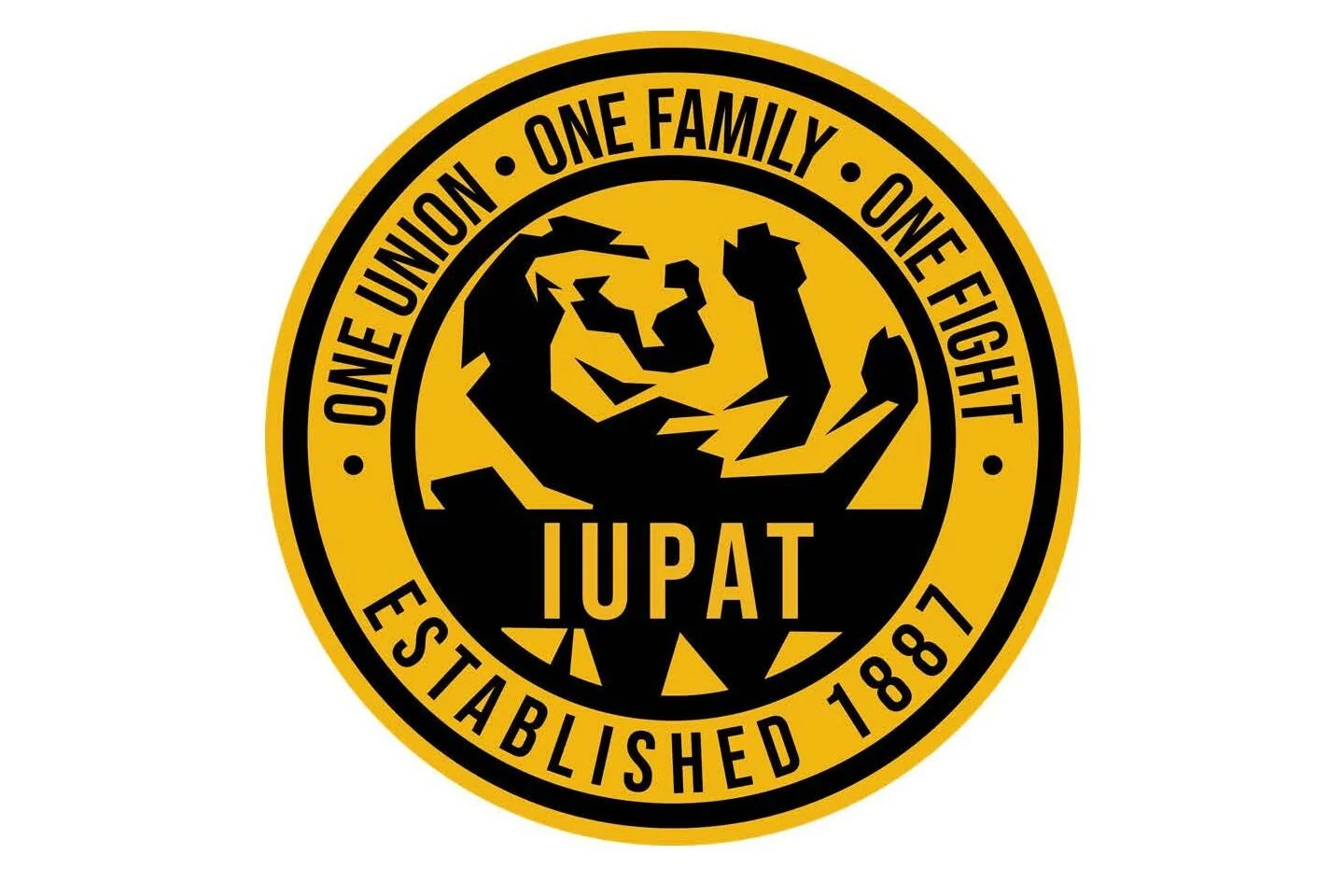 IUPAT round black and yellow logo