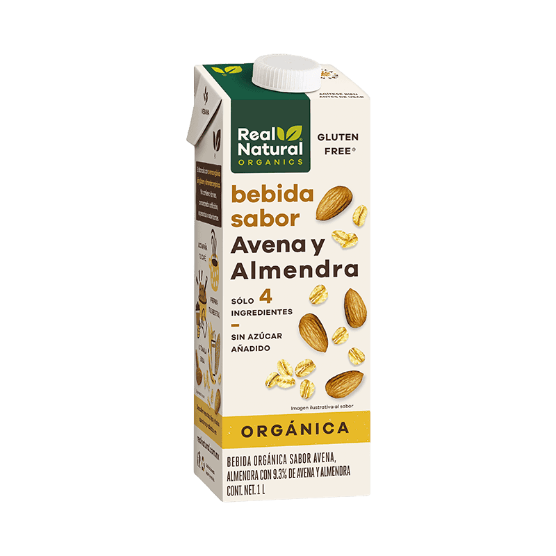 Leche Vegetal Orgánica de Avena y Almendra (1 L) - Real Natural