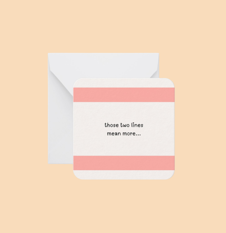 two lines mom card