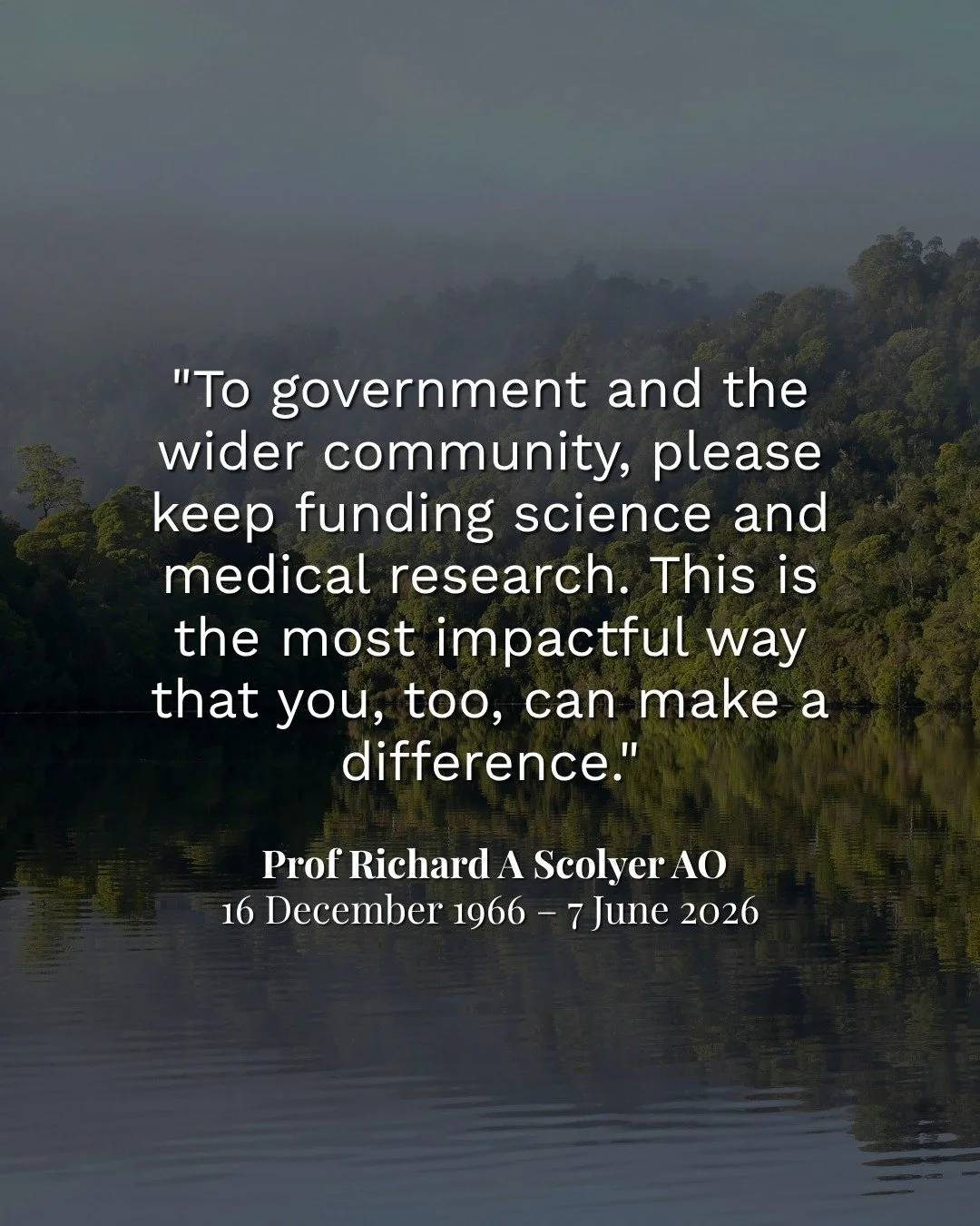 Today, we join the Australian medical and research community in mourning the passing of Professor Richard Scolyer AO.

Professor Scolyer's contributions to melanoma research and patient care changed countless lives. Through his own courageous journey