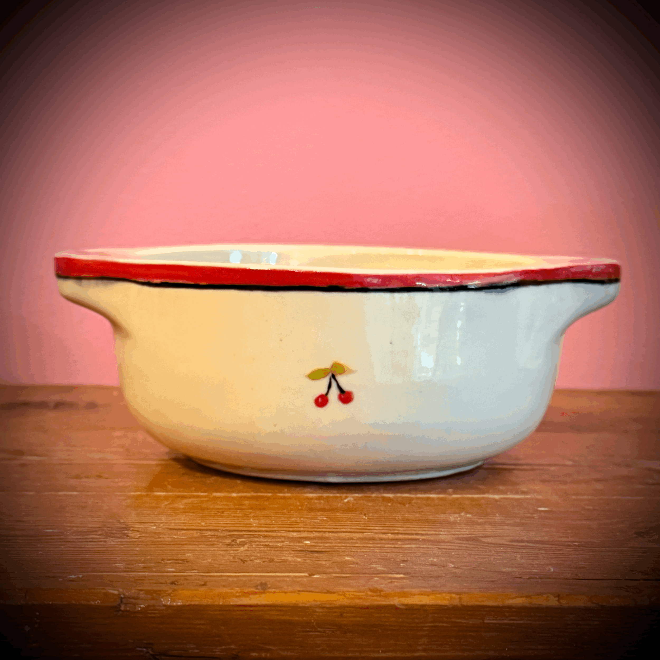 Red Cherries Bowl with Handles