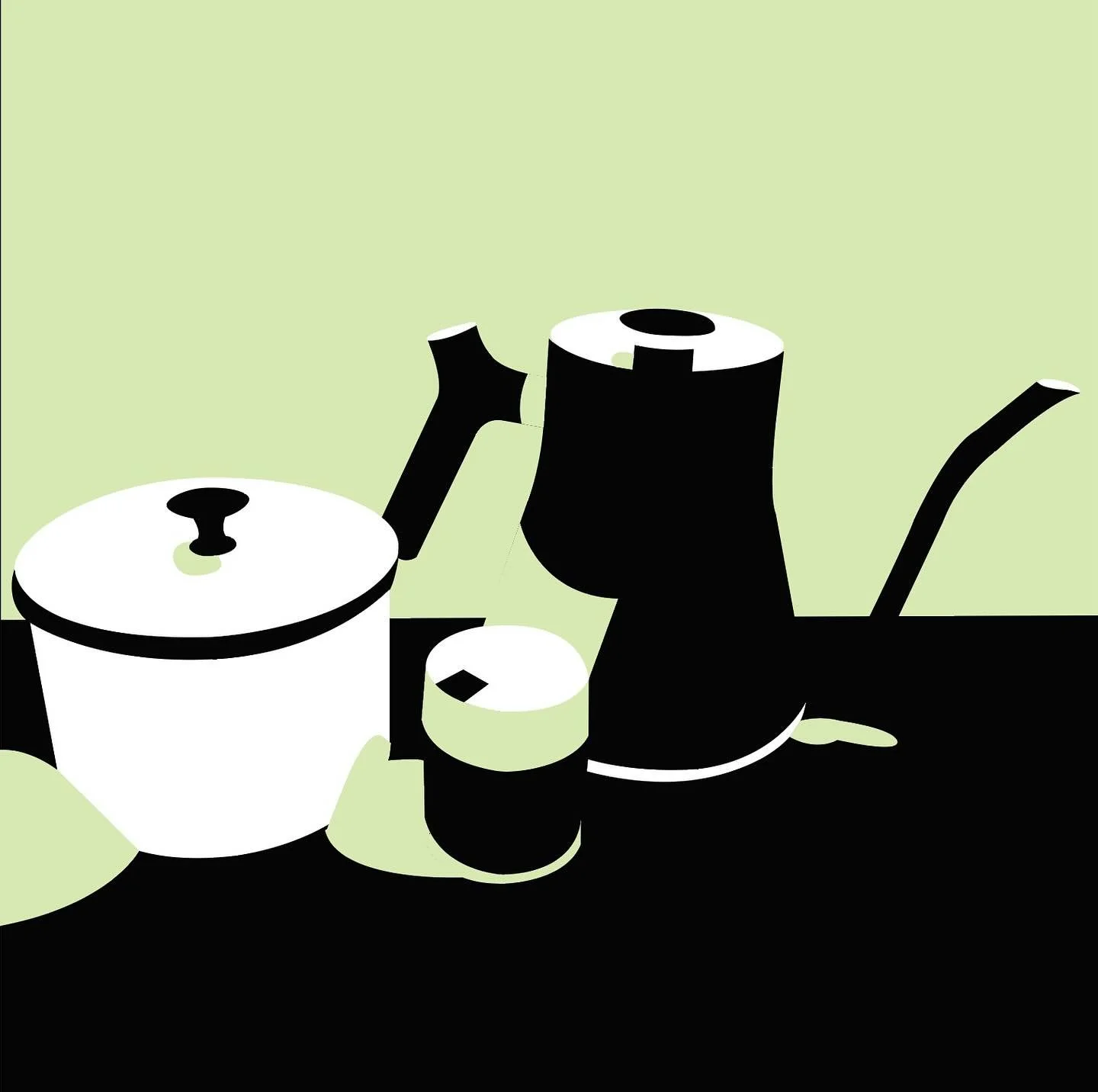 value and pattern study with household objects on illustrator 💫