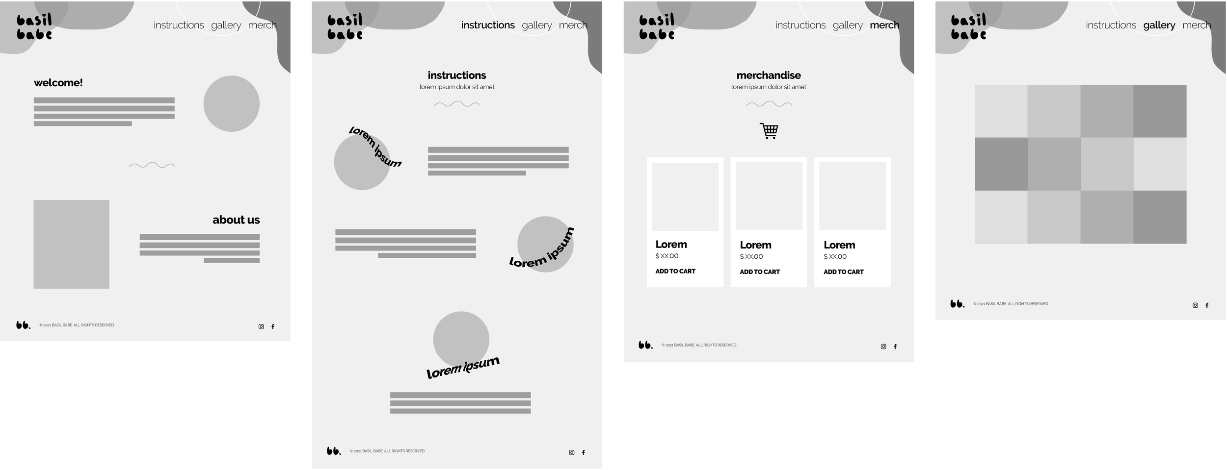Basil Babe Wireframes