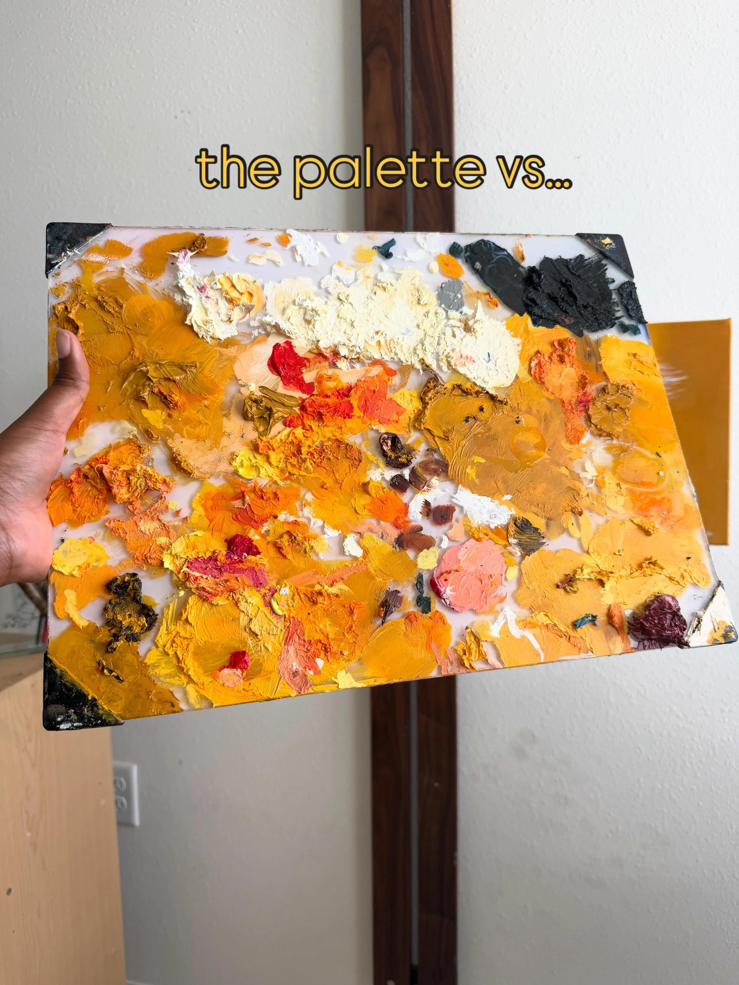swipe ➡️ to see the palette vs the finished artwork ❤️&zwj;🔥

We Become Who We Behold - 12 x 36, oil on canvas (available soon)

&mdash;&mdash;&mdash;&mdash;&mdash;&mdash;
I try my best but I&rsquo;m a notoriously messy artist who frequently gets my