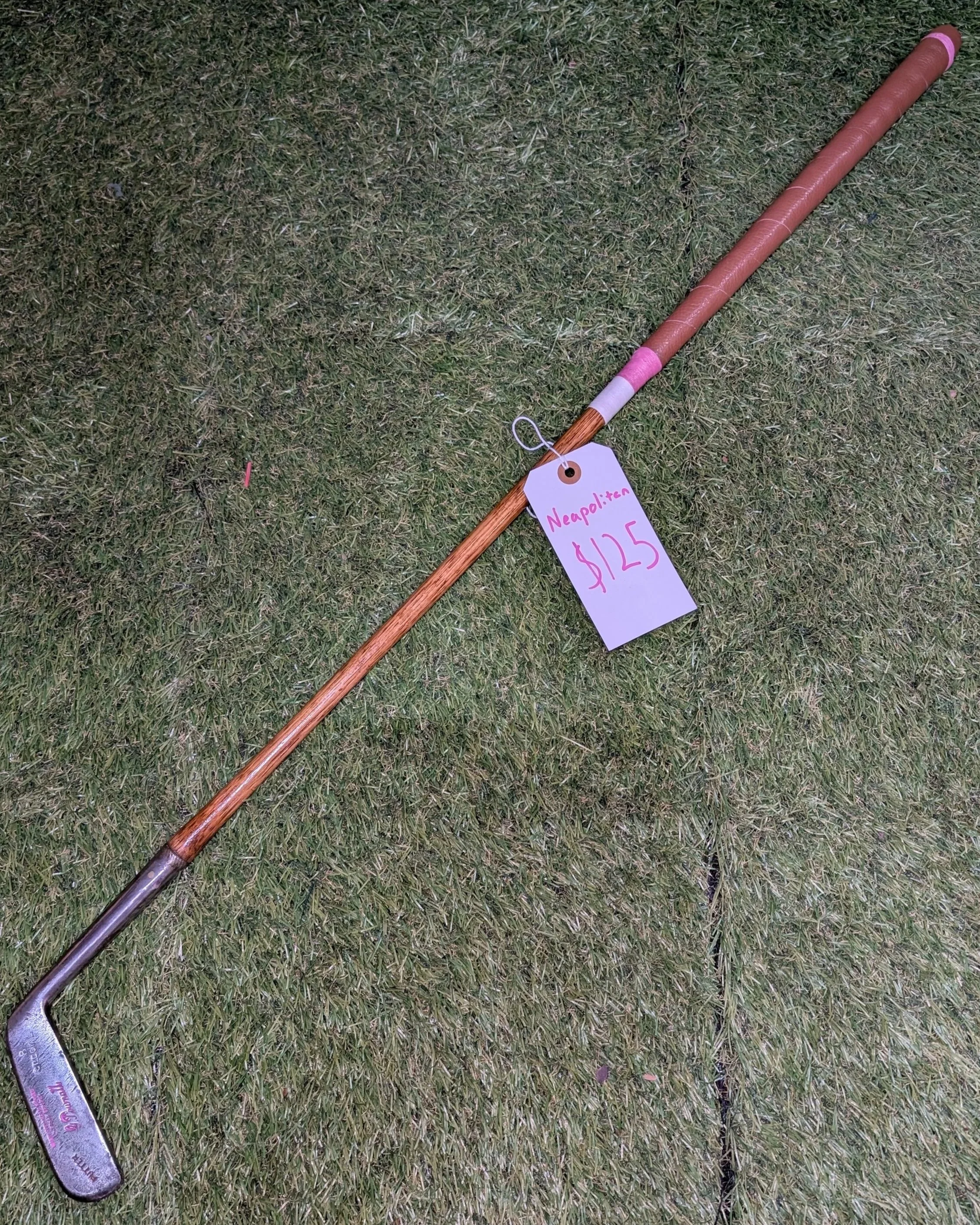 Hickory golf club putter made to look like Neapolitan ice cream