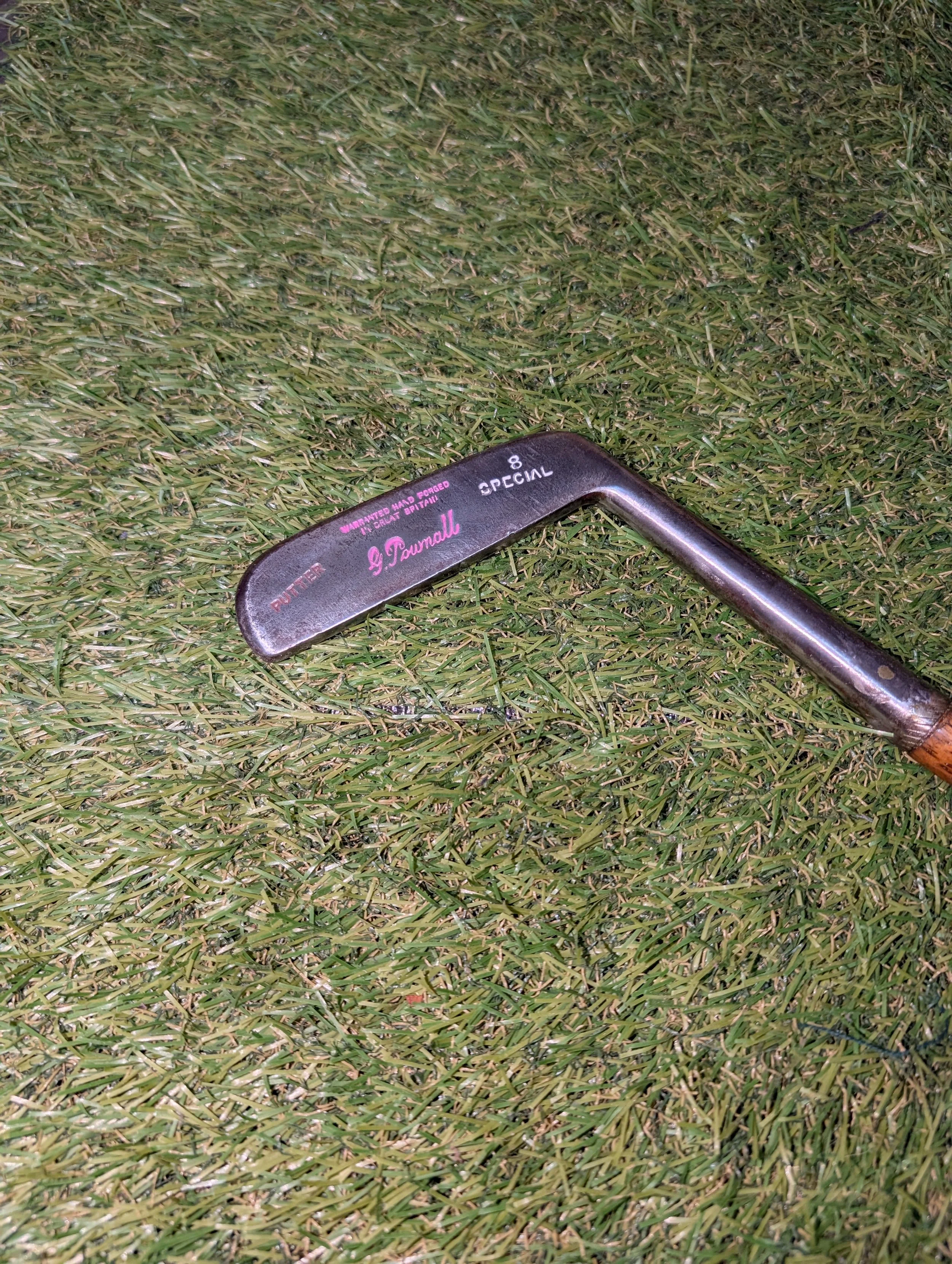 Hickory golf club putter made to look like Neapolitan ice cream