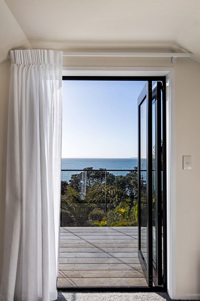 Newly constructed Juliet balcony on level four with glass balustrade and steel framing
