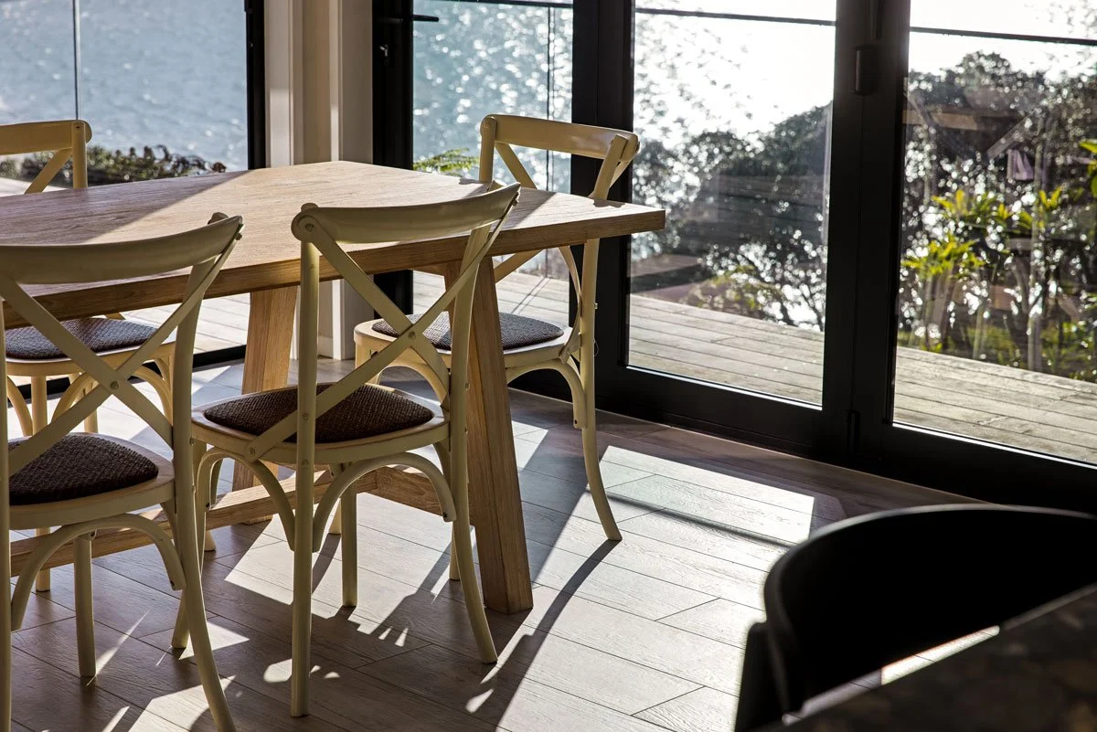 Kitchen and dining extension with full-height joinery and contemporary outdoor integration.