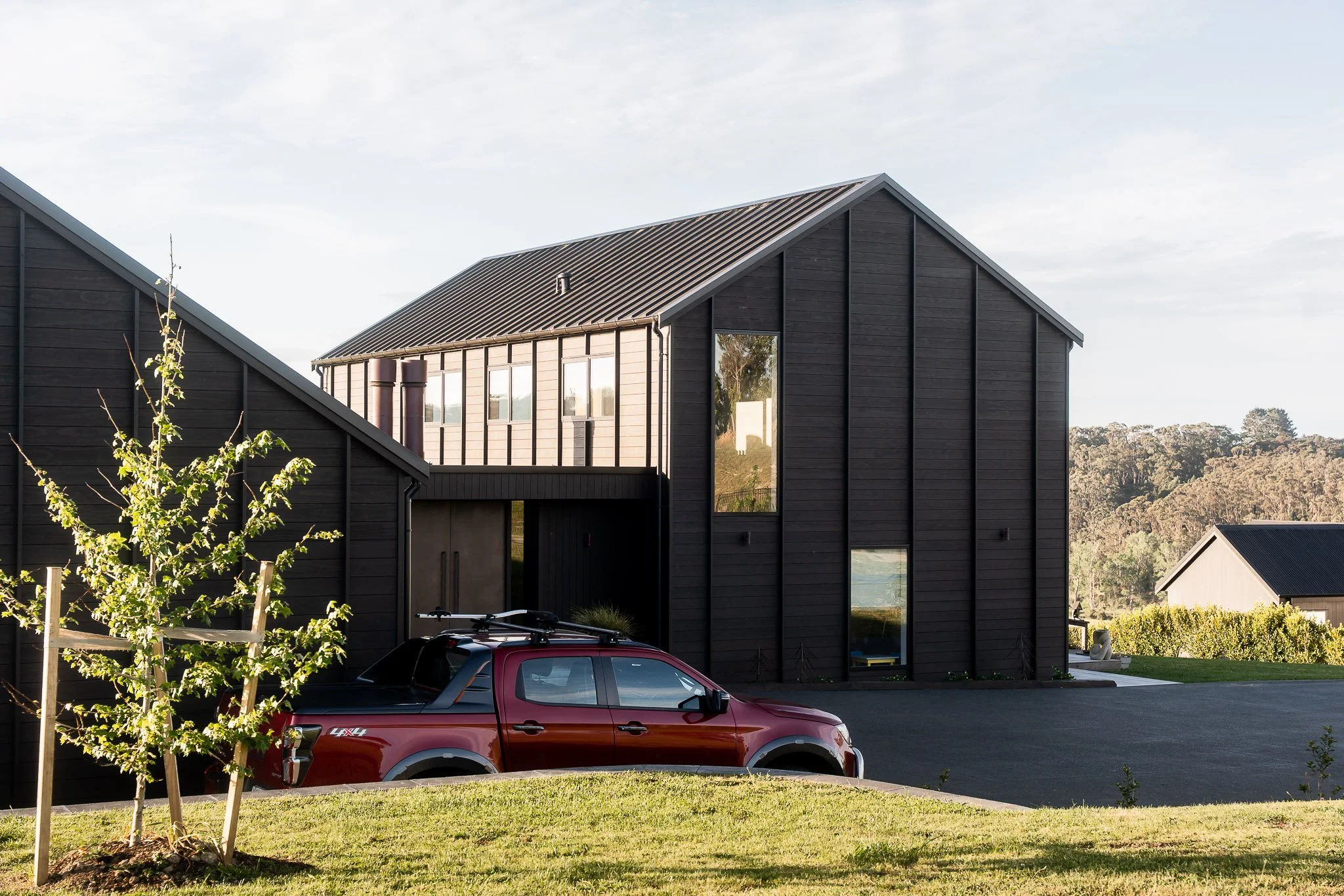 Sunlit corner of this modern country home, showcasing Weiti Bay in the heart of Weiti Bay.