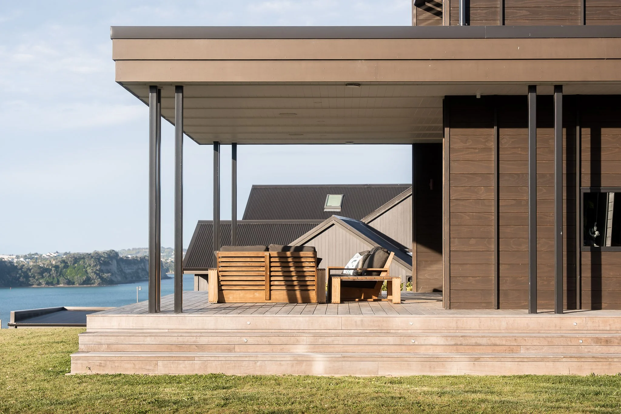 Statement architecture in this luxury rural home, enhanced with premium home construction NZ throughout the design.