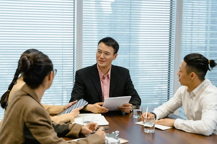 Young entrepreneurs discussing business ideas