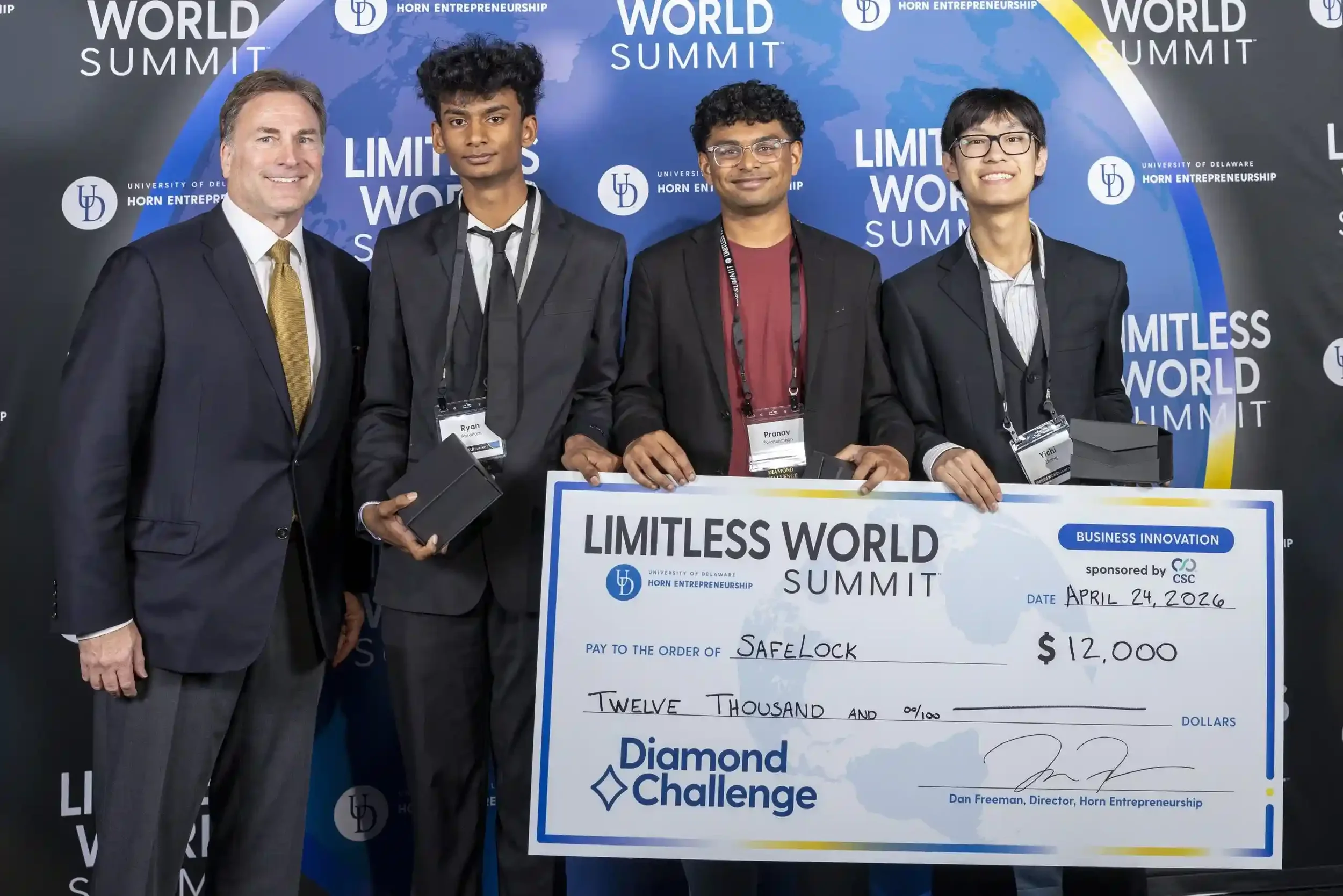Team Safelock, 2026 Diamond Challenge grand prize winners.