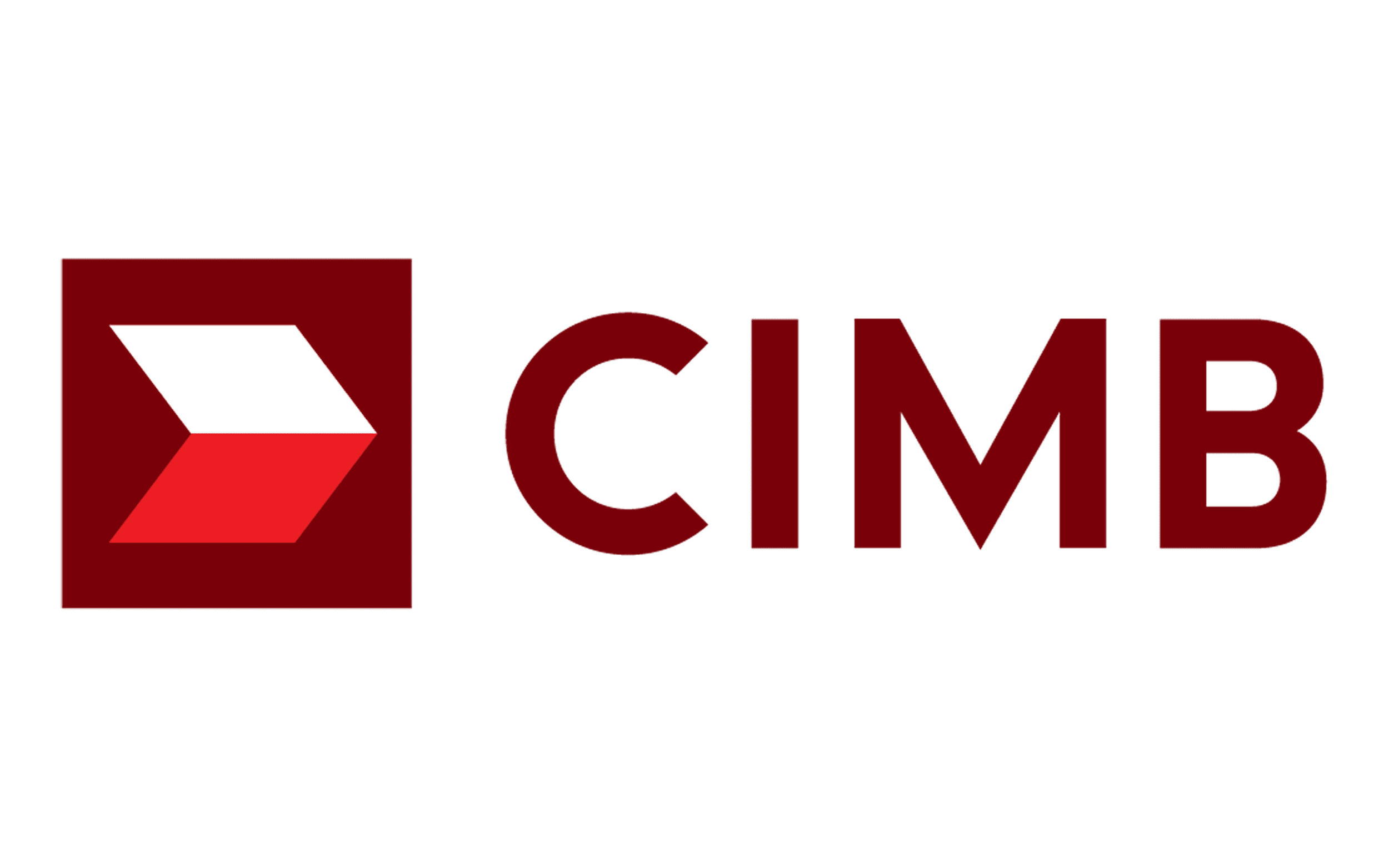 CMB logo with red and white geometric shape and dark red text