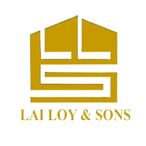 Logo of Lattoy & Sons construction or contracting company, featuring stylized gold and blue geometric shapes and text.