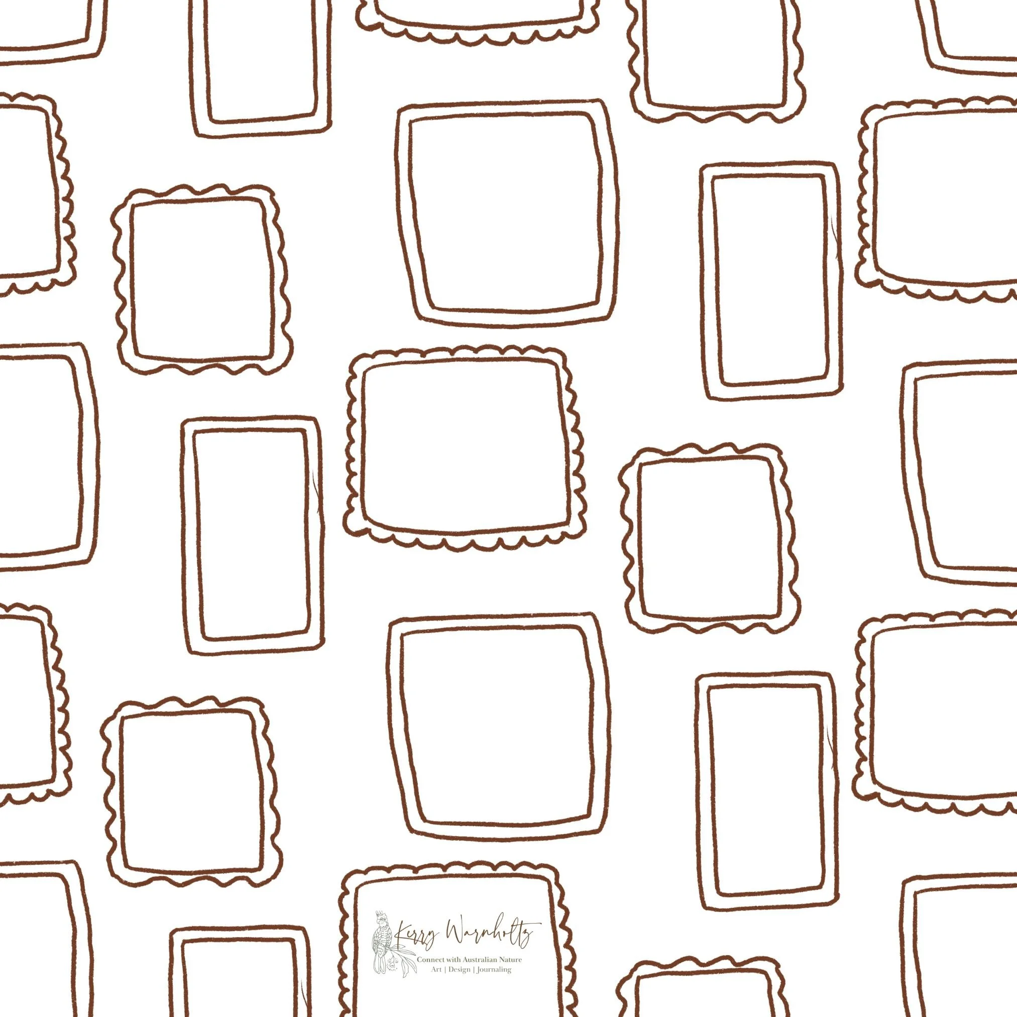 Wildflower Collage Pattern Layout – Frame Outline Structure