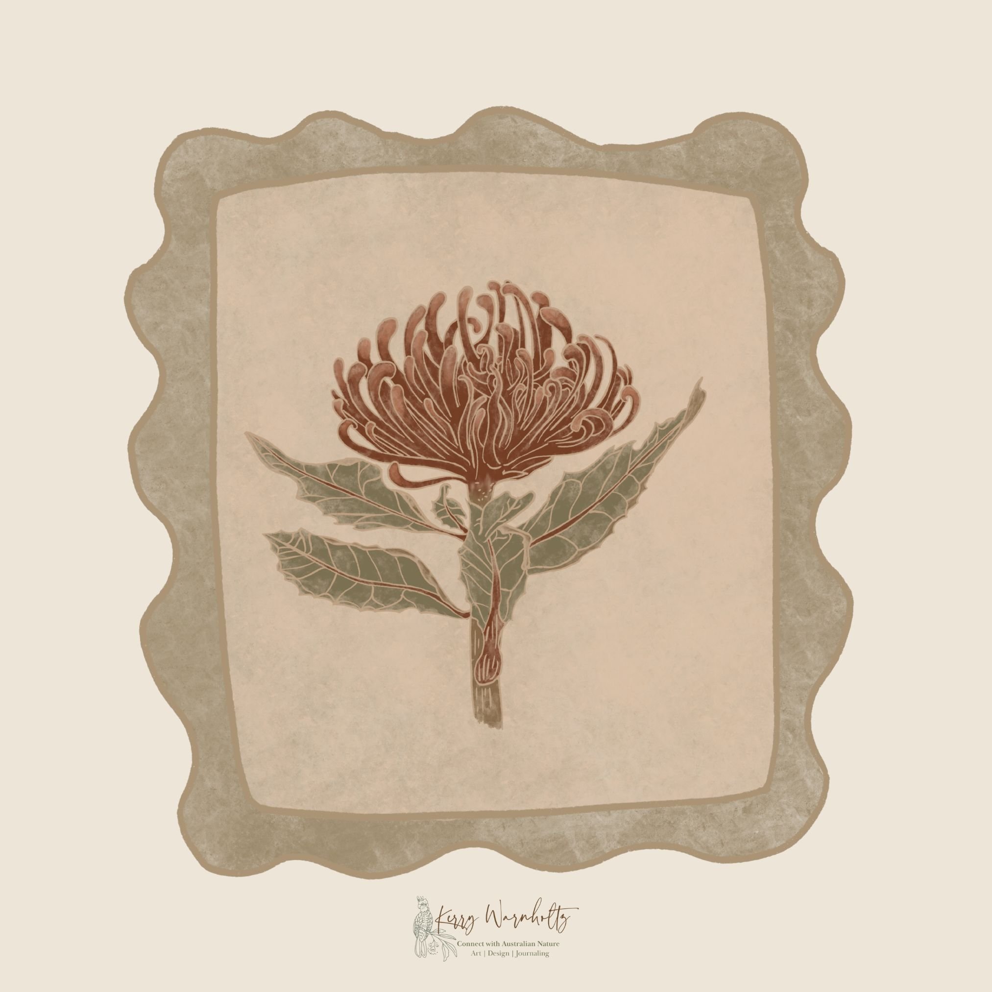 Gibraltar Range Waratah Motif – Wildflower Collage Collection