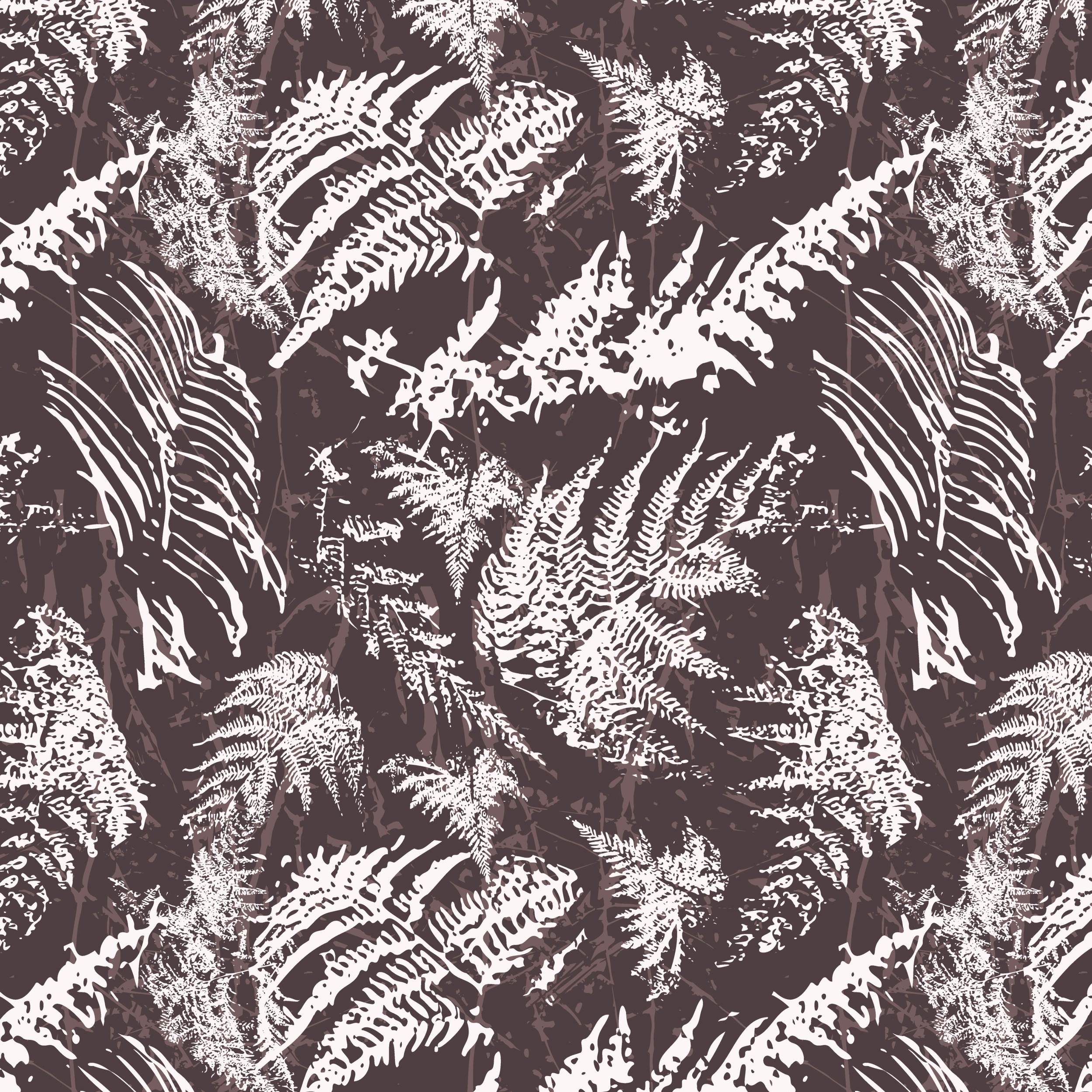 Forest Ferns in Monochrome Brown