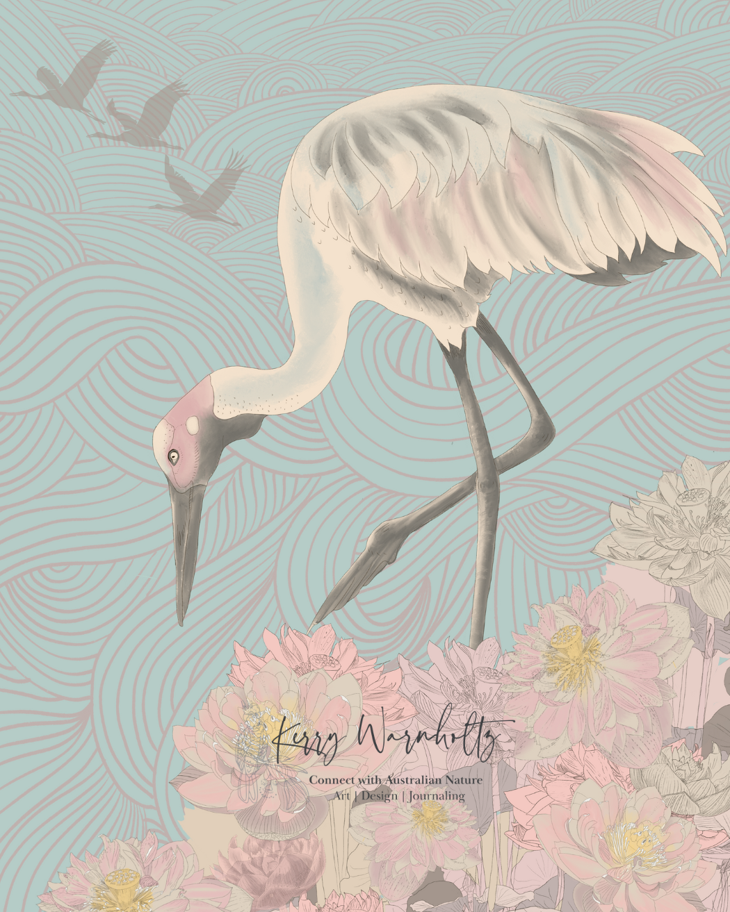 Lotus Collection Placement Print - Mint Green