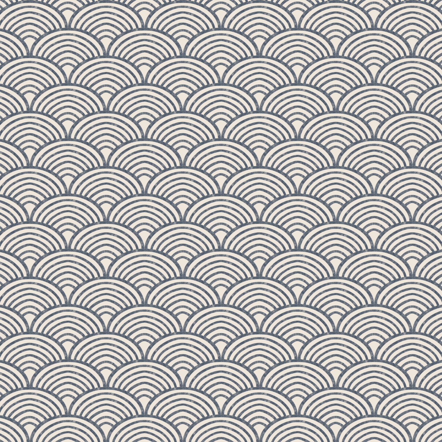 Japanese Waves (Seigaha) in Indigo Blue