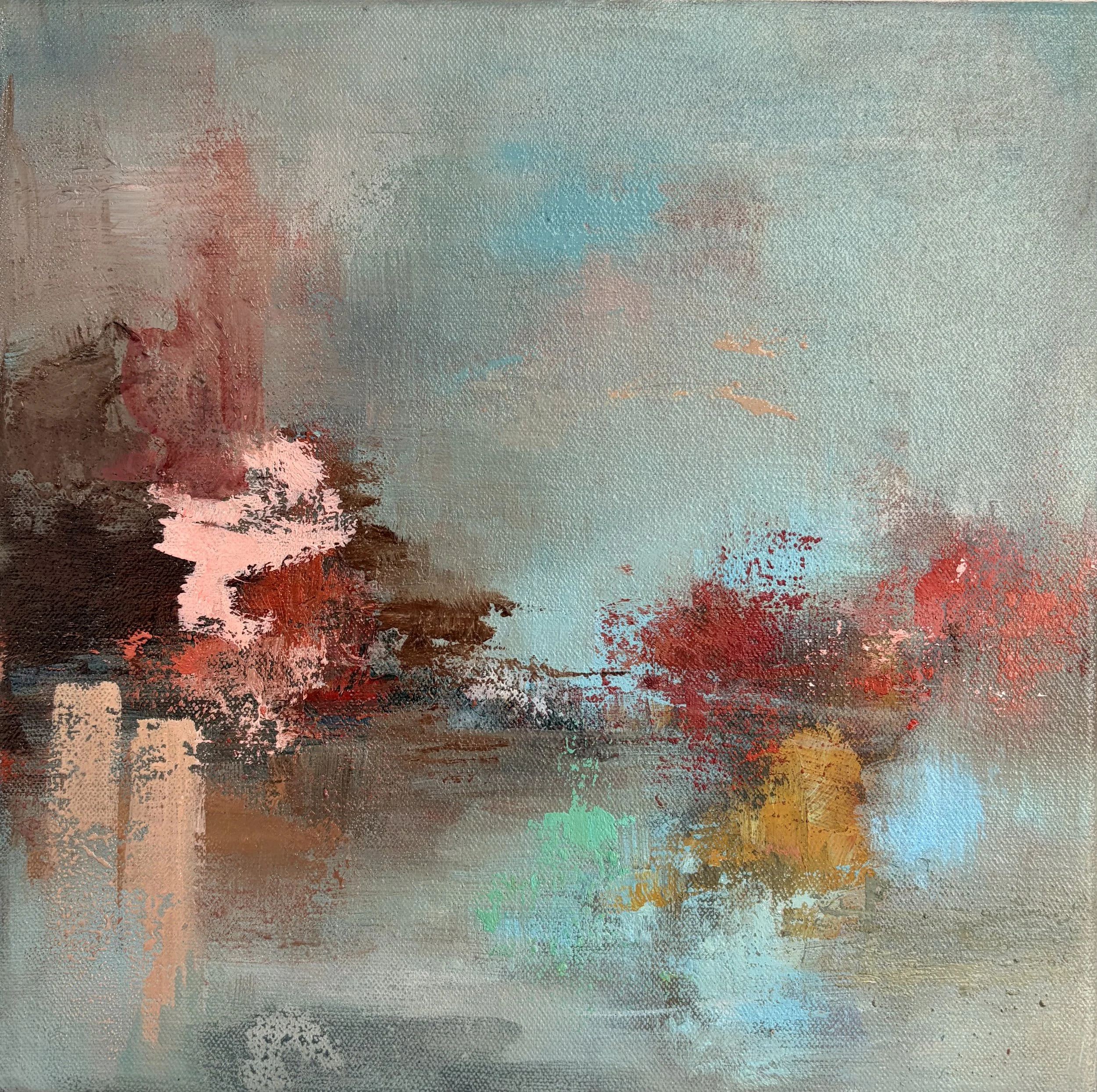  calling through the fog   
oil on canvas 
10'' x 10'' 
2025 