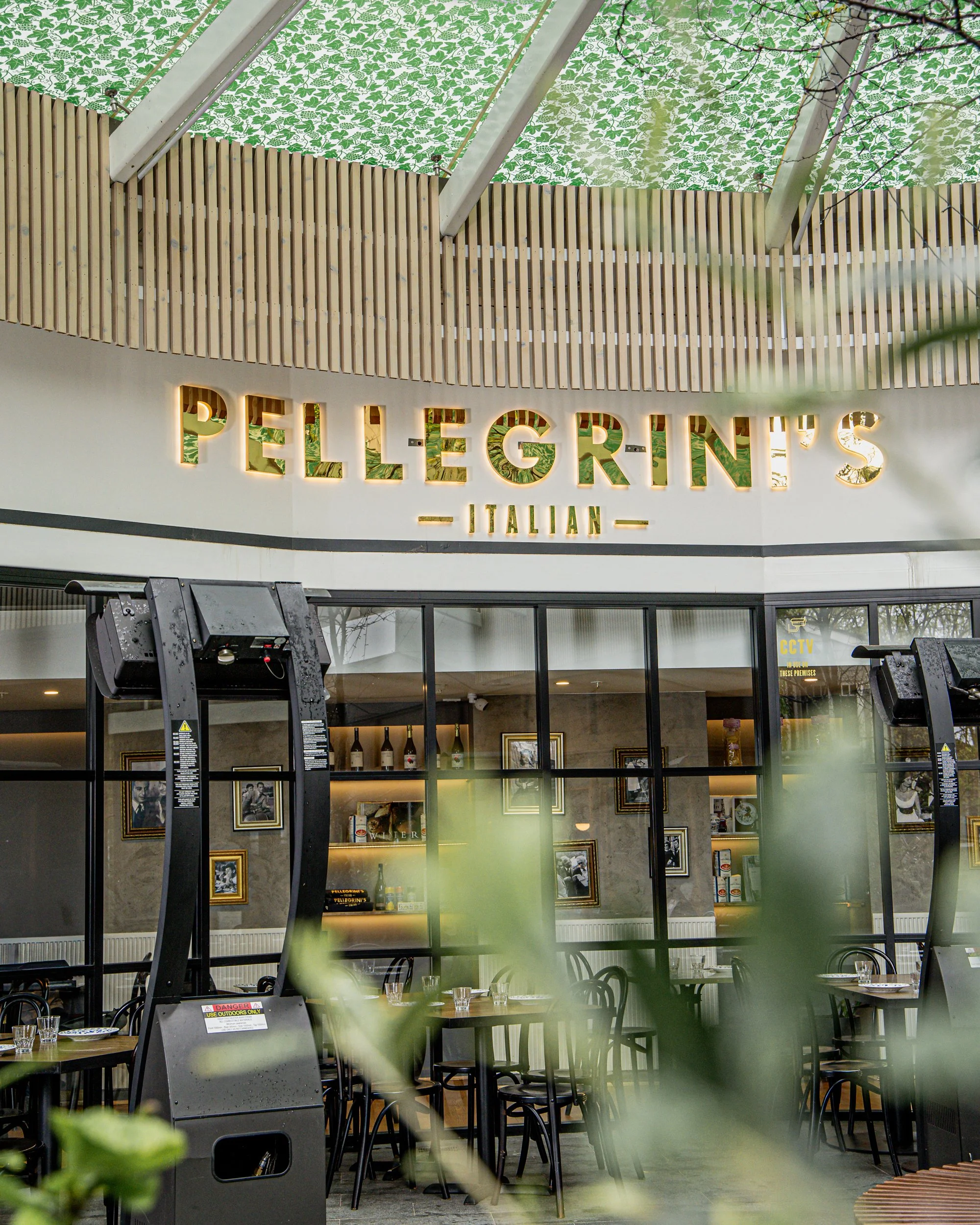 Casual venue at Pellegrini’s set for a christening, accommodating up to 120 seated guests or 200 standing