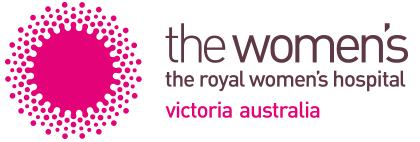 Logo for the Women's Royal Women's Hospital in Victoria, Australia, featuring a pink dotted circular design.