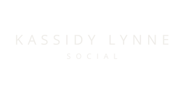 Logo for Kassidy Lynne Social with white text on a black background