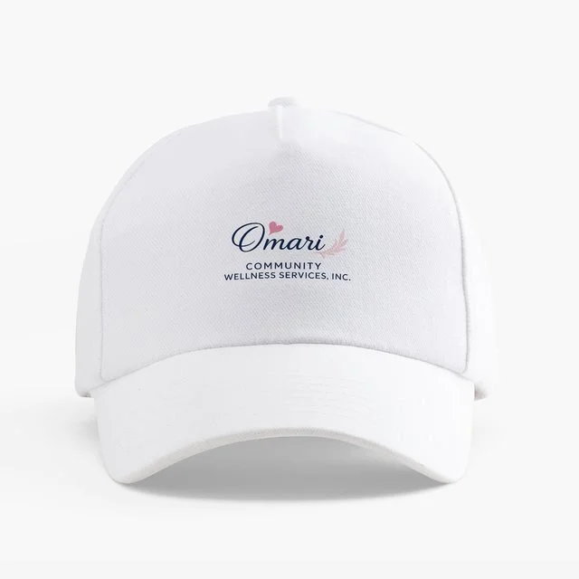 Omari Community Wellness Logo Cap (White – Adjustable)