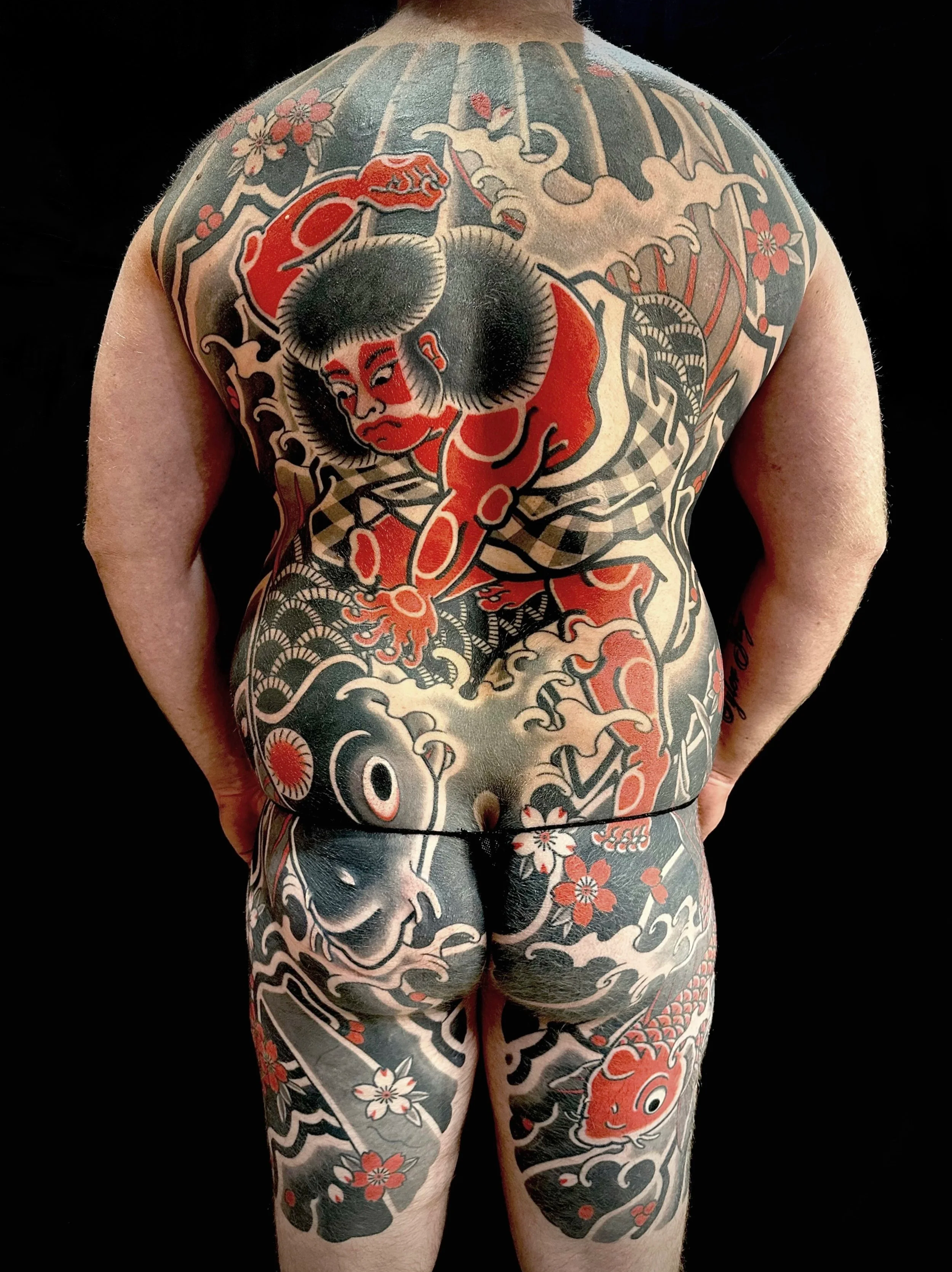 Japanese backpiece tattoo gakubori