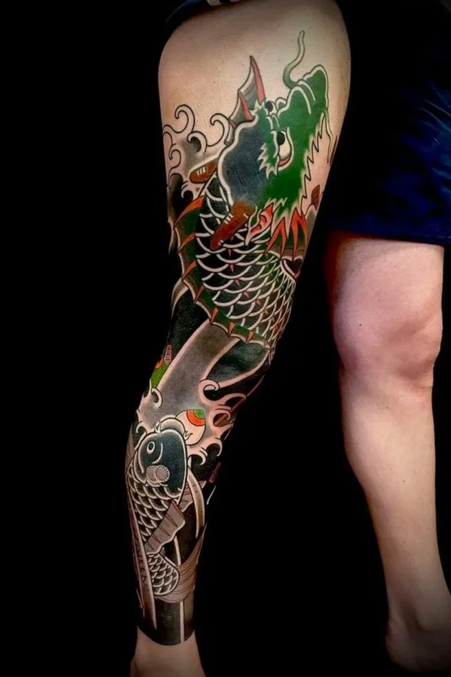japanese leg sleeve koi