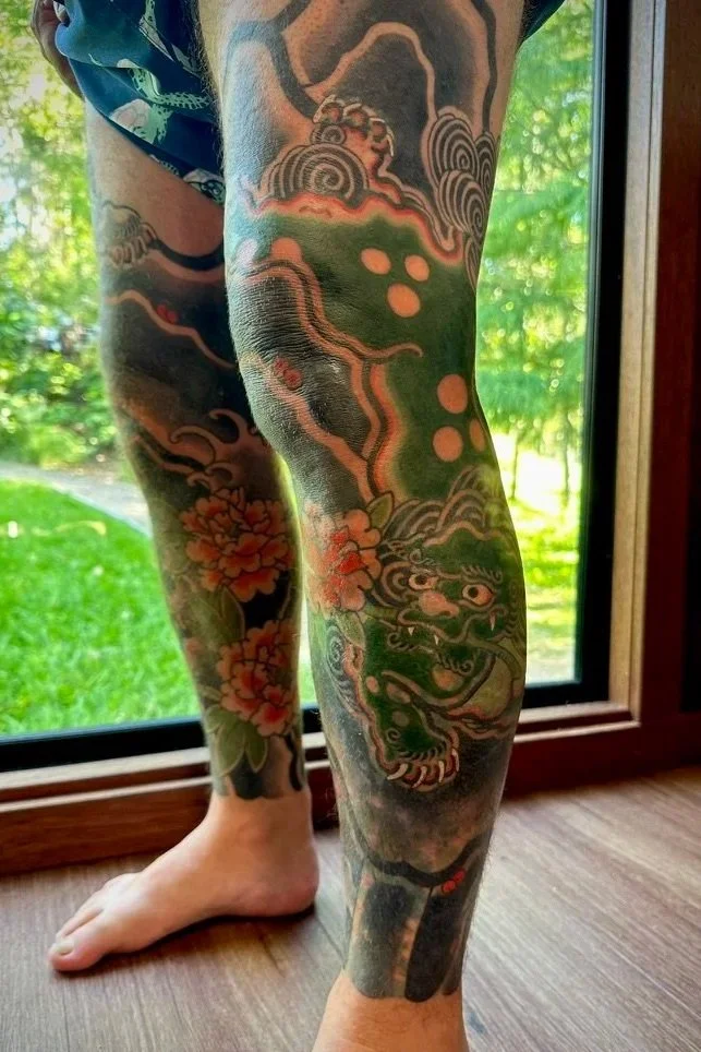 japanese leg sleeve foo dog brisbane
