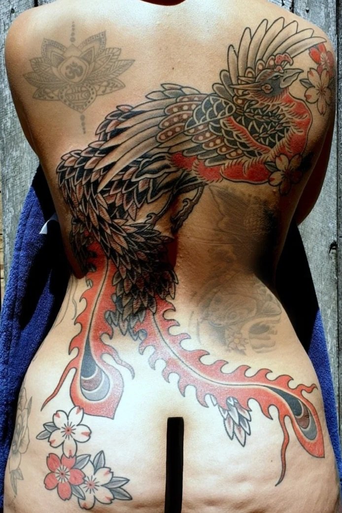 phoenix back tattoo japanese