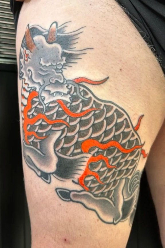japanese large scale tattoo kirin