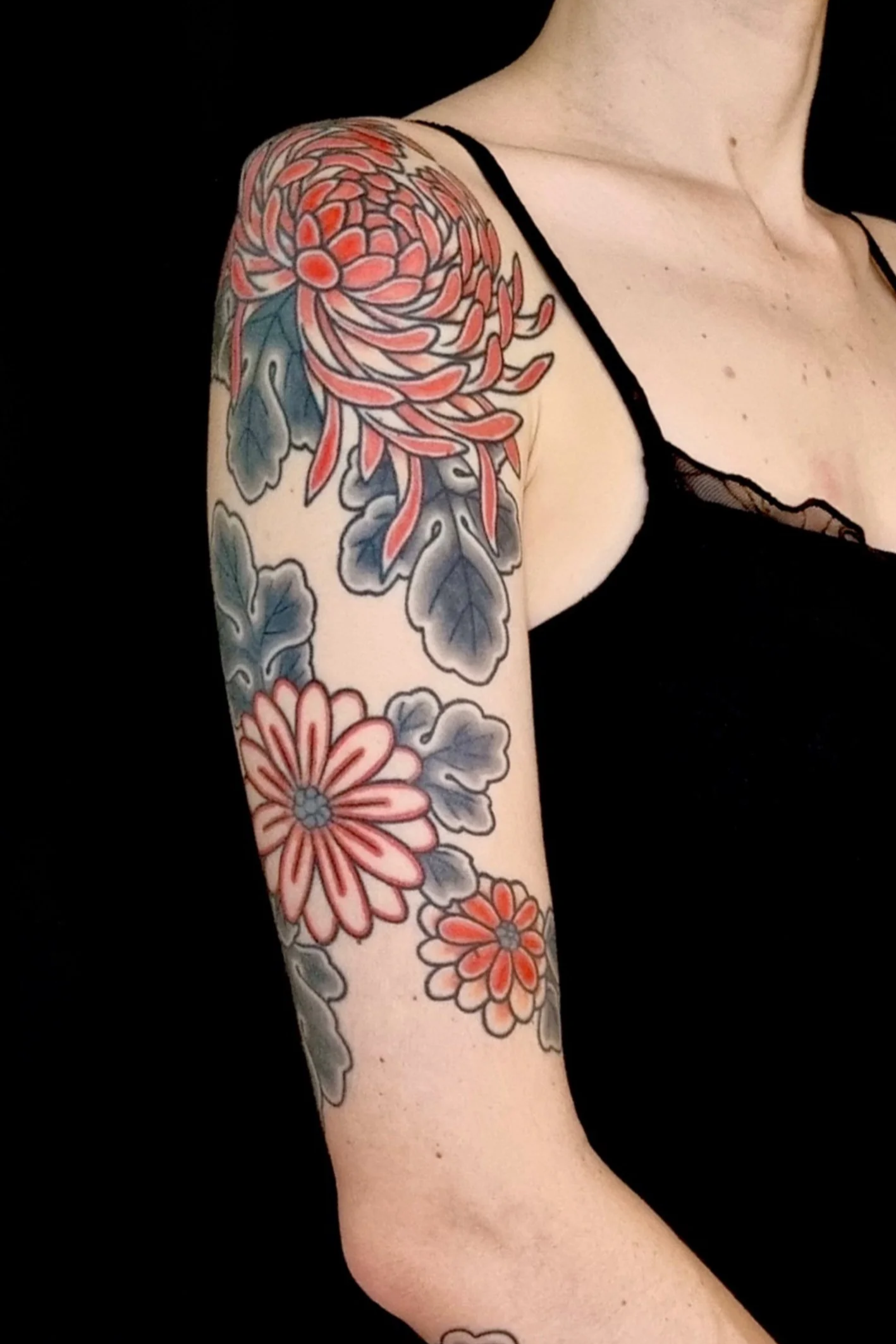 japanese flower tattoo chrysanthemum