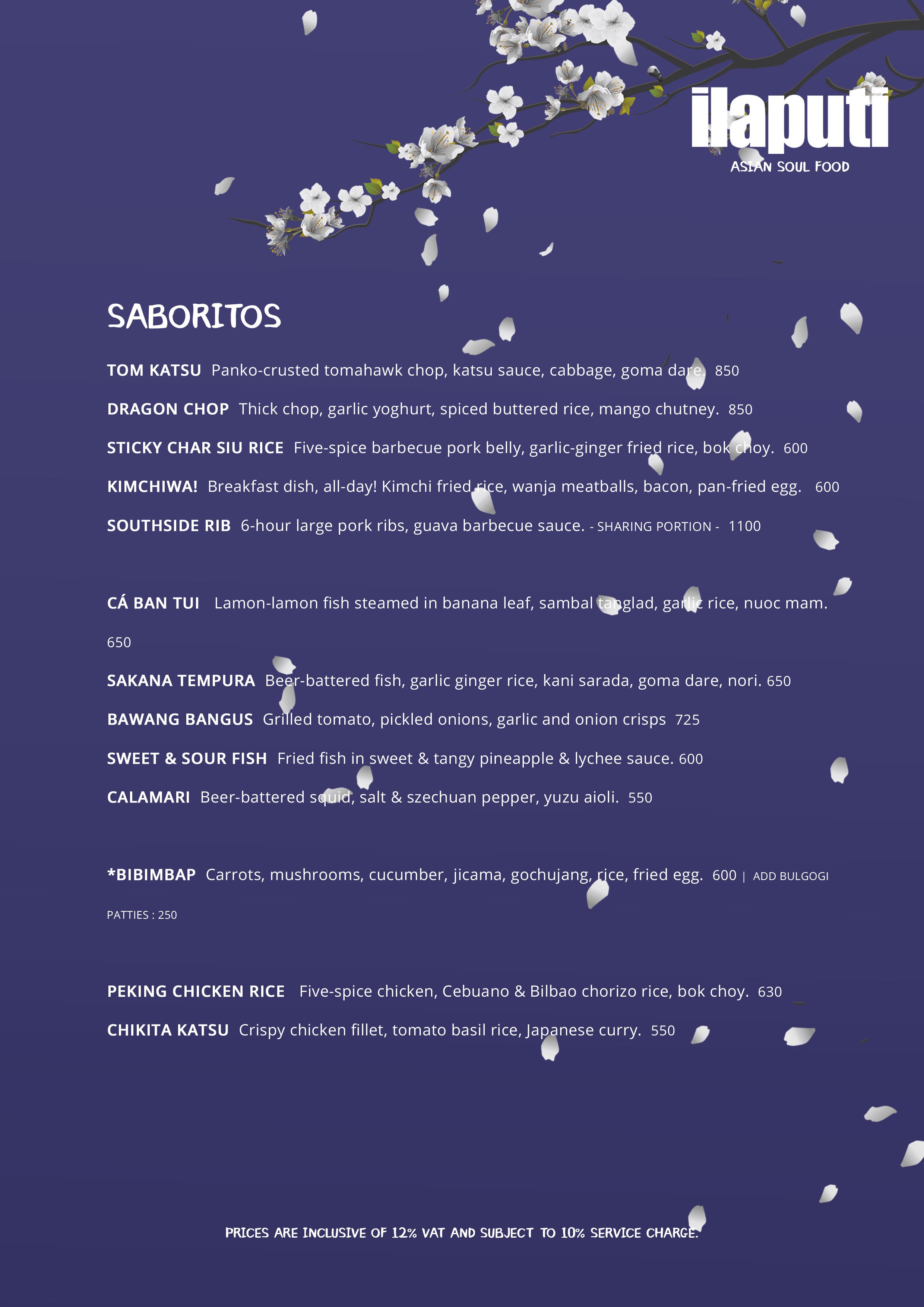 Ilaputi Menu - Saboritos