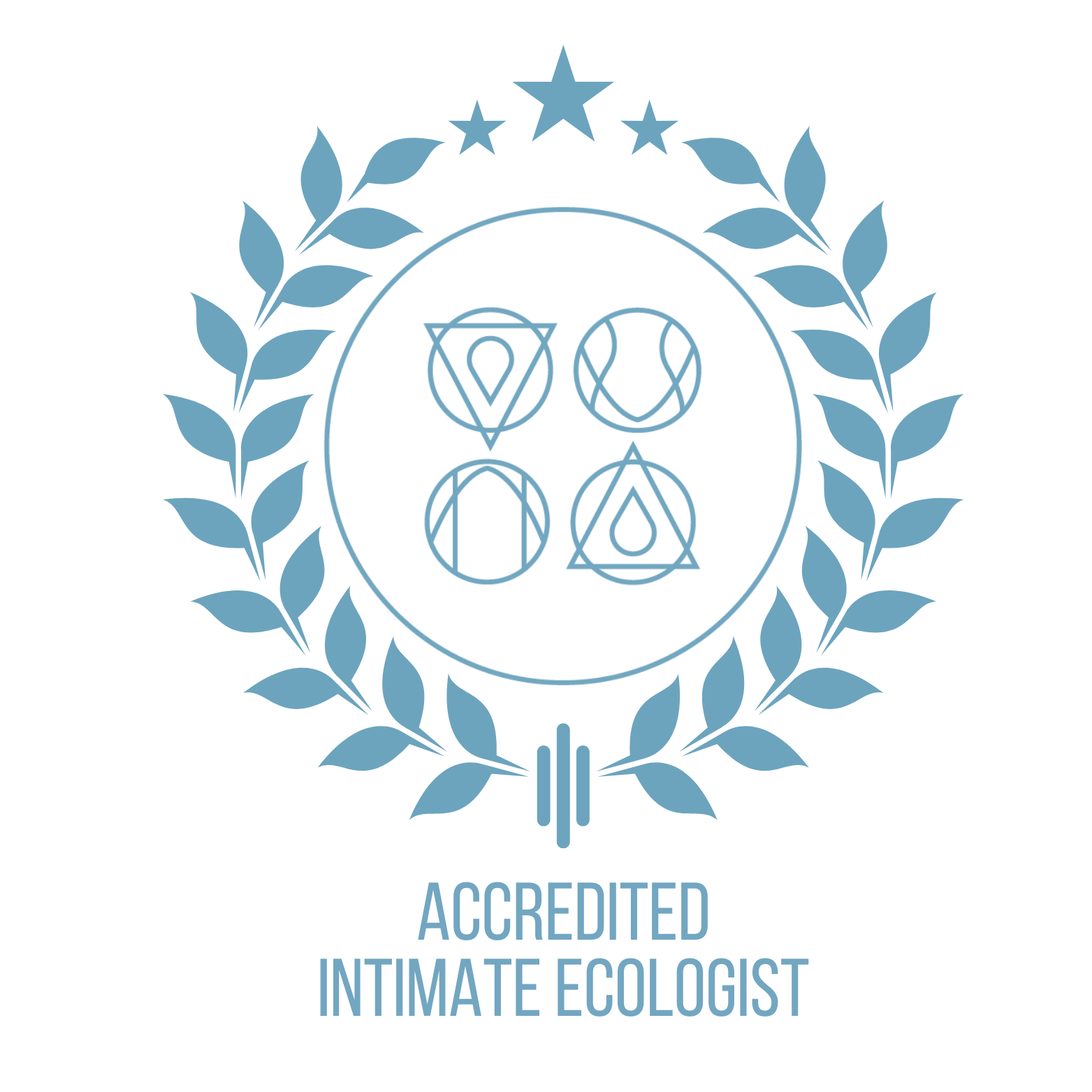 Accredited Intimate Ecologist certification badge. Teena Dunn Fertility Naturopath and Founder of The Seed Code is a Certified Intimate Ecology Practitioner trained by Dr Moira Bradfield Strydom.