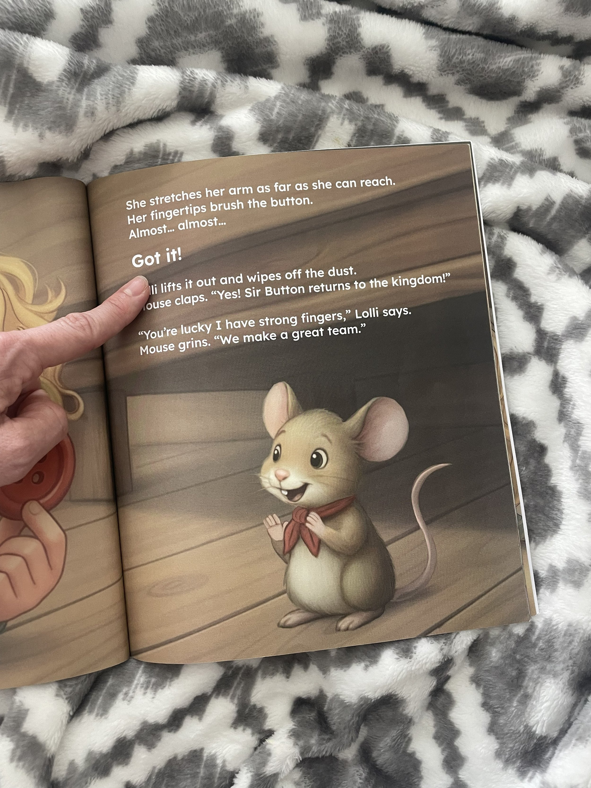 Open Nighttype Books picture book from the Lolli Stromboli series during a bedtime read-aloud.