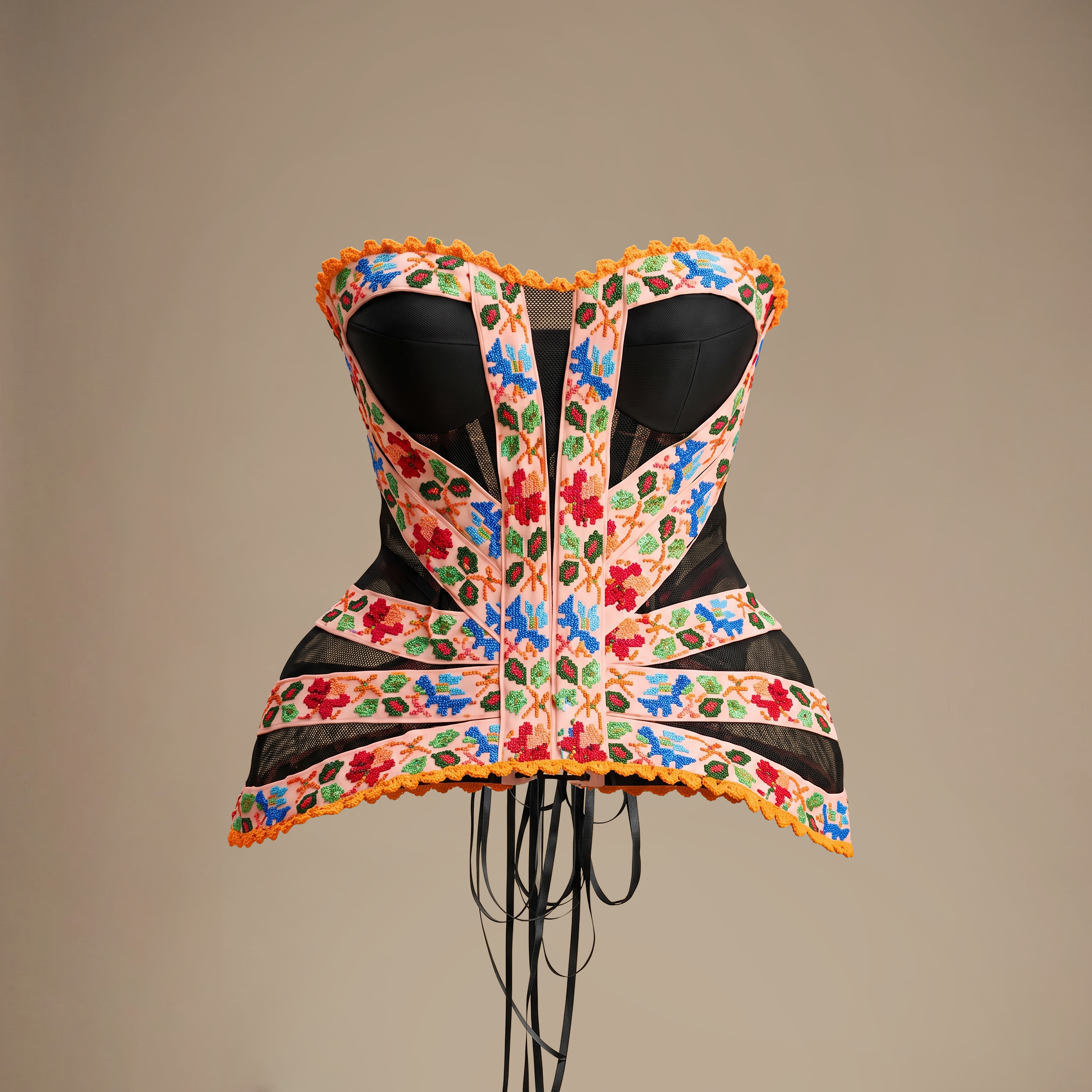 The Peach Embrodery Corset