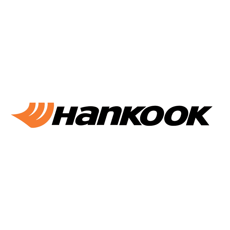 Hankook logo with an orange stylized wing symbol and black text