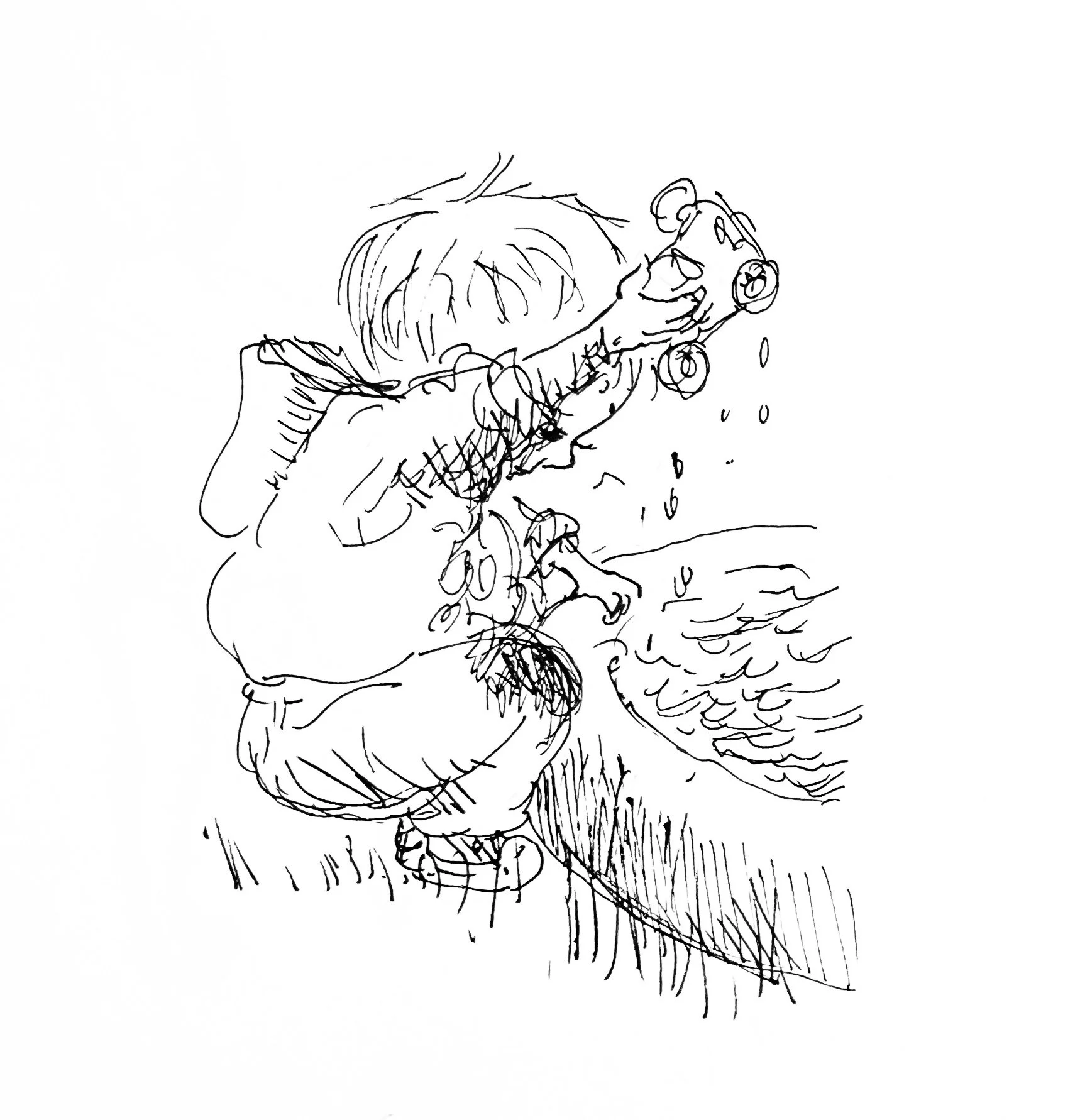 What happens when you mix a monster truck and a pool? Spot illustration for life of a toddler