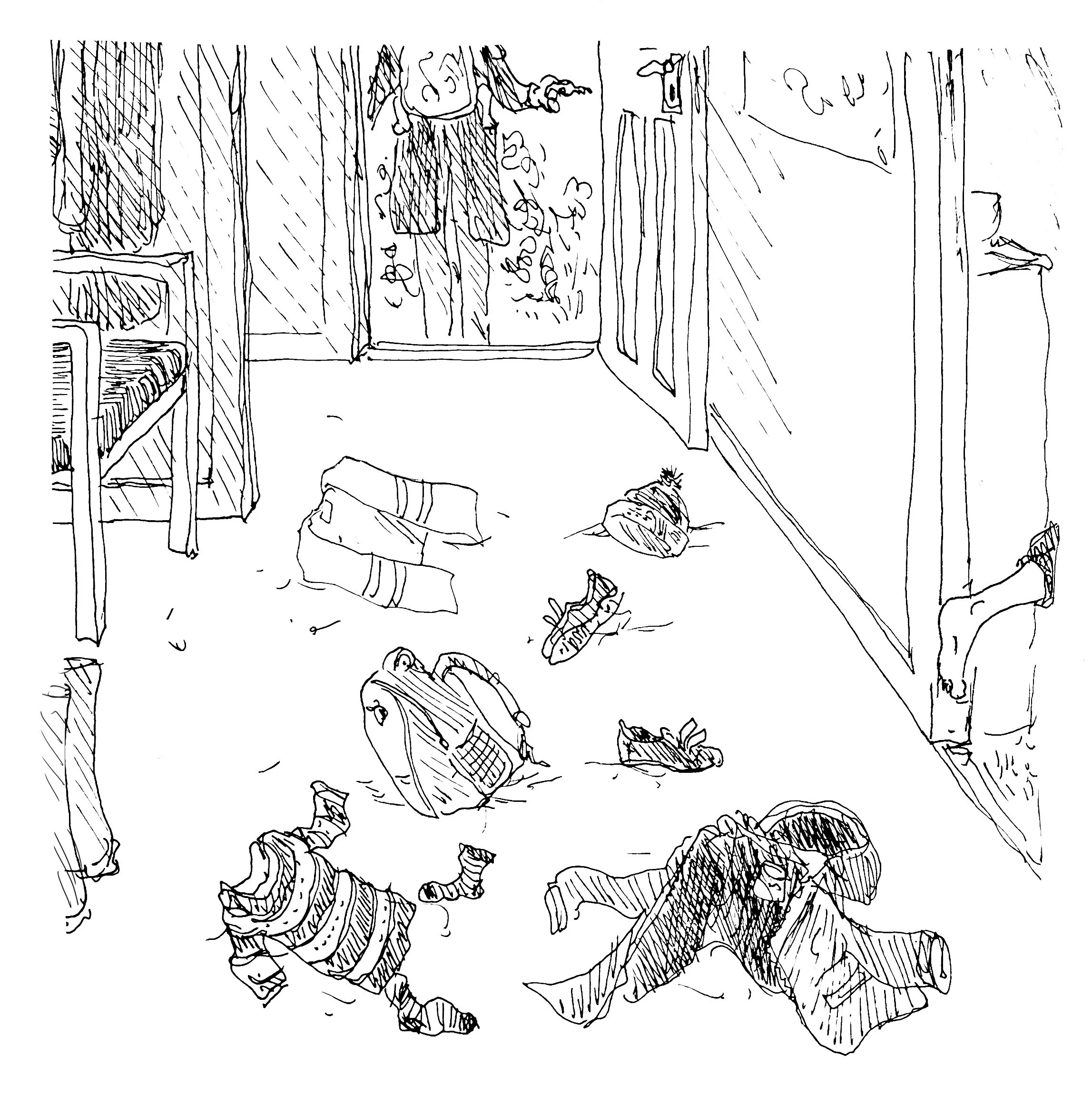 Return from nursery. Spot illustration for life of a preschooler.