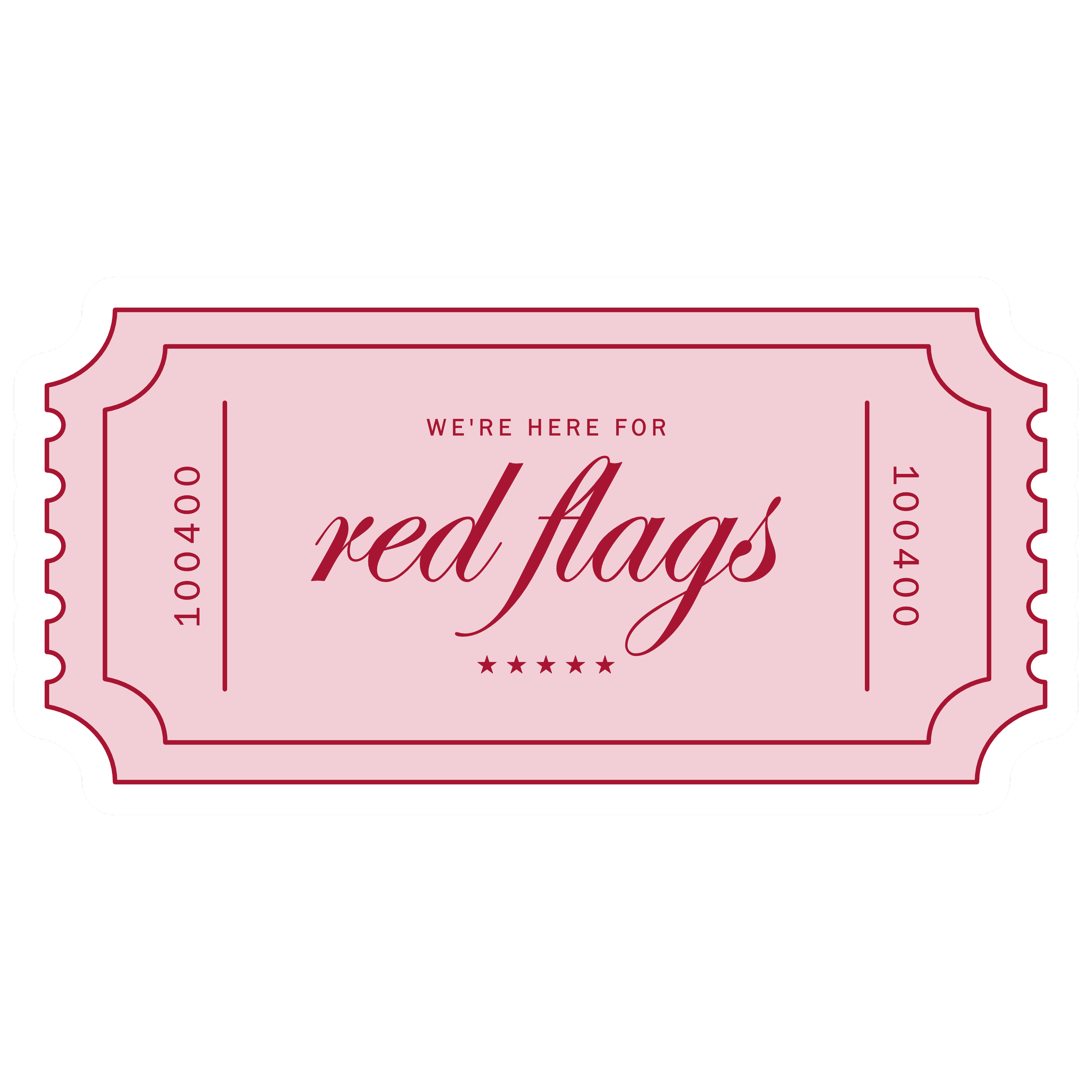 Pink and Red - Red Flag Ticket Stub Digital Drawer Download