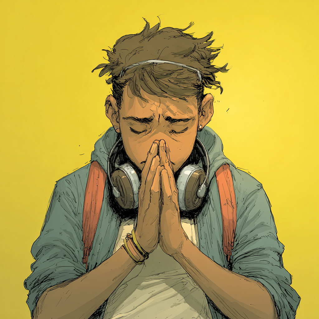 indian man praying as a religious ocd compulsion