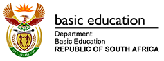 South African coat of arms with the words 'basic education' and 'Department of Basic Education, Republic of South Africa'