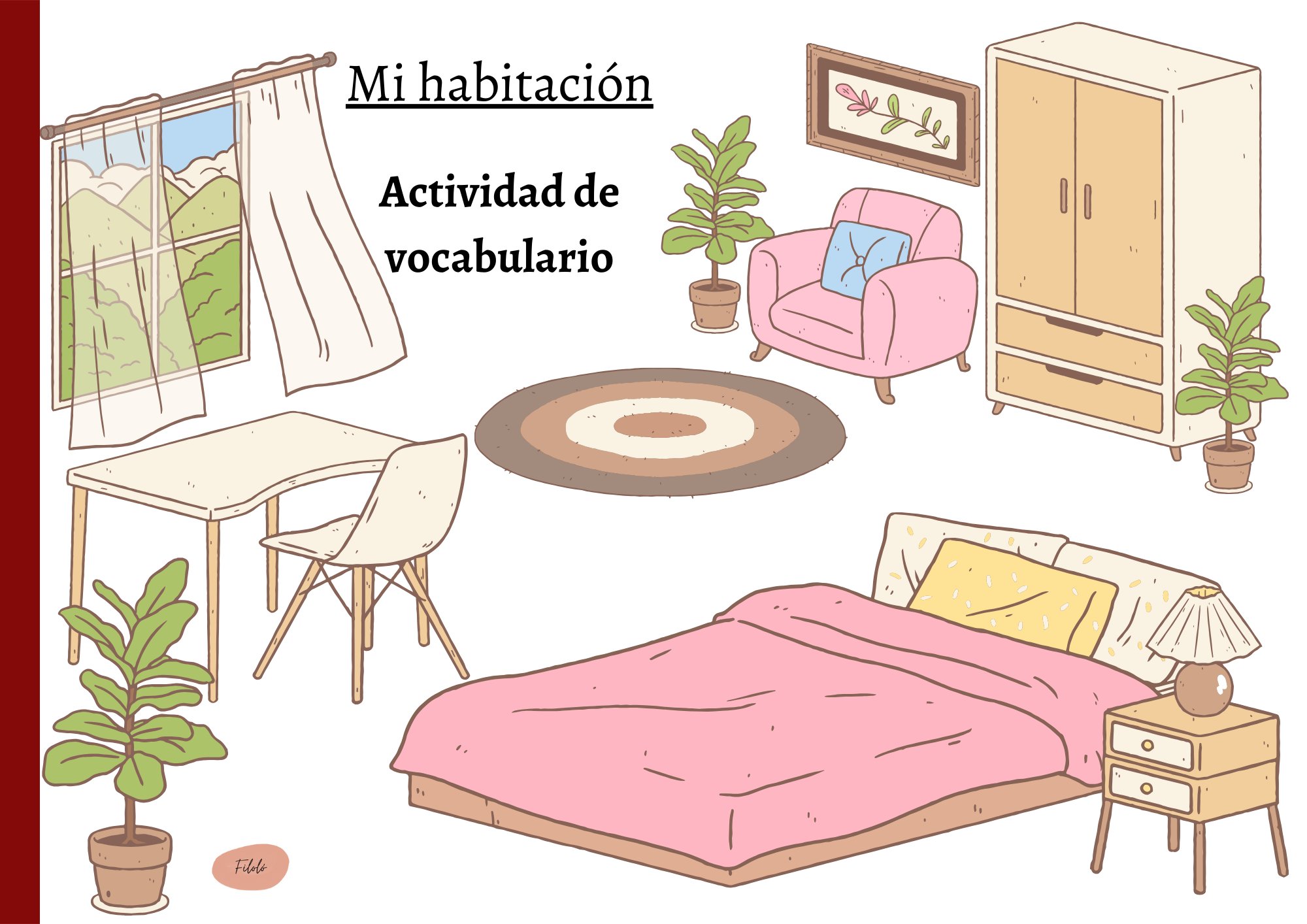 Mi habitación: actividad de vocabulario