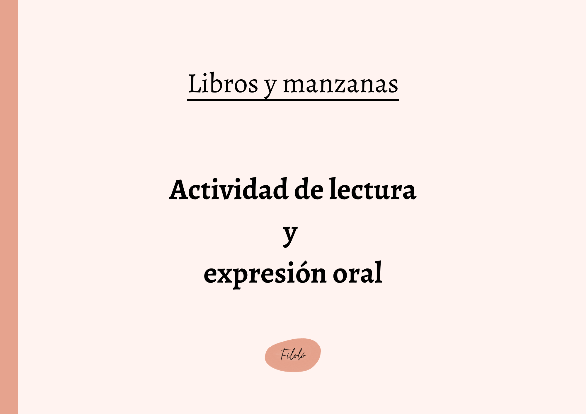 Libros y manzanas: actividad de lectura y expresión oral