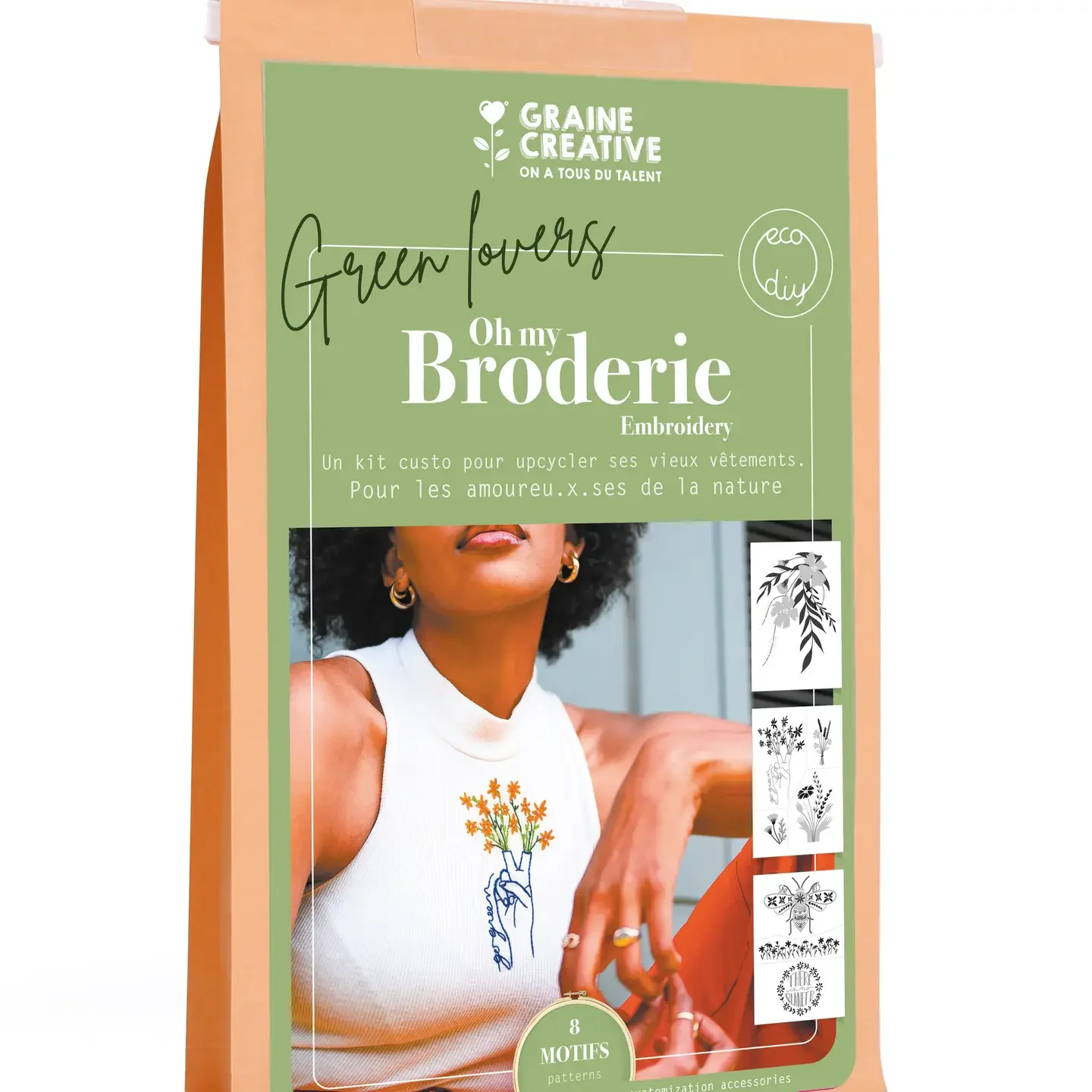Kit Broderie sur vêtement nature | Graine Creative