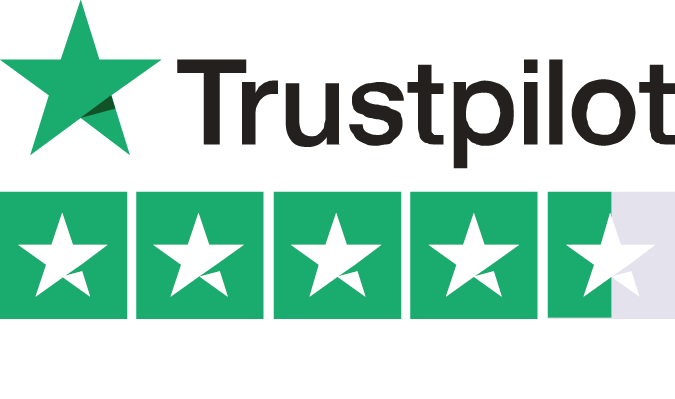 Trustpilot logo with a five-star review rating, four green stars filled and one gray star - links to Ootnoo's 4.7 star TrustPilot rating and 100% 5 star reviews.